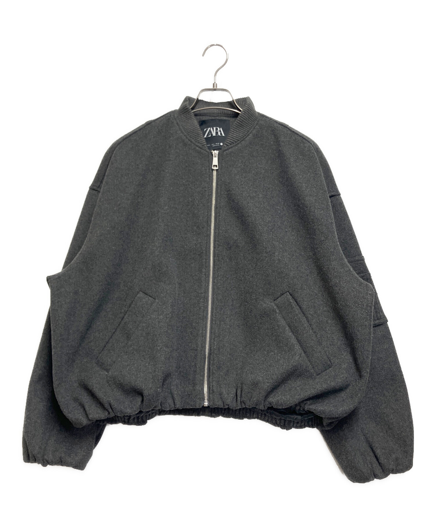 中古・古着通販】ZARA (ザラ) BOMBER JACKET グレー サイズ:EUR S 