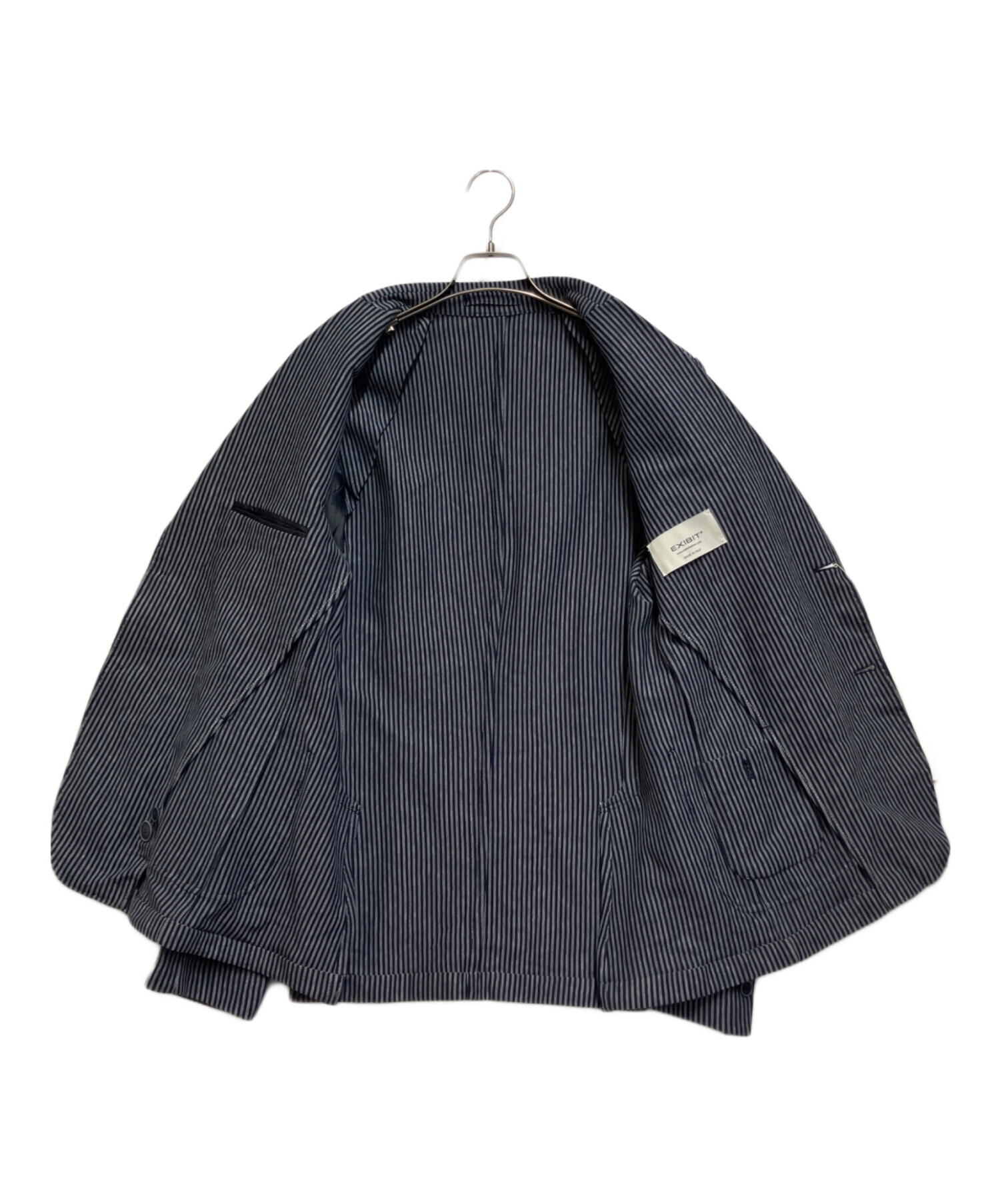 中古・古着通販】EXIBIT (エクシビット) ジャケット ネイビー×グレー 