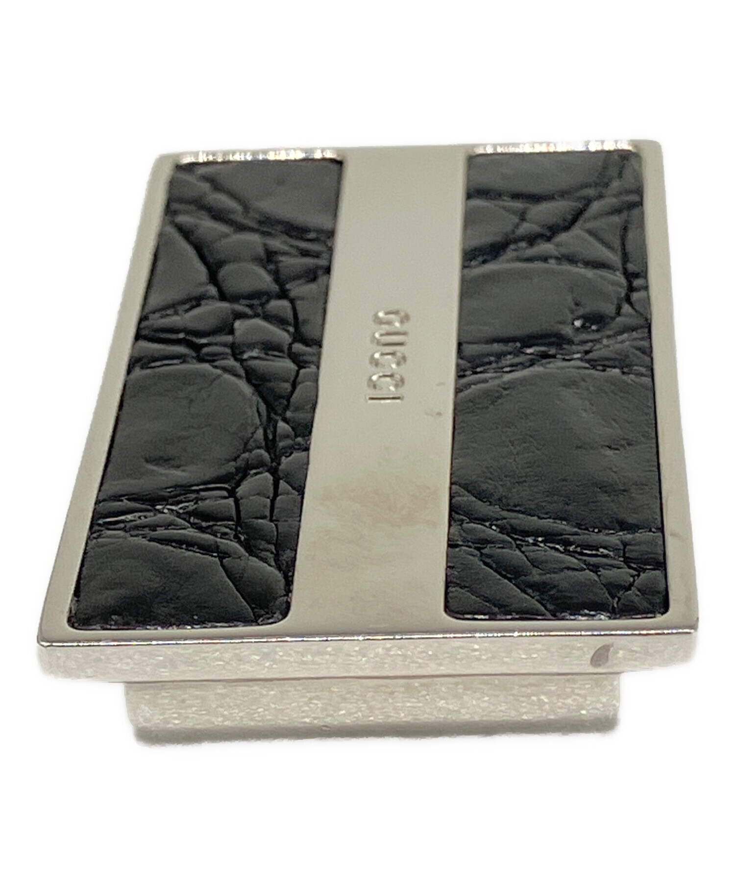 GUCCI マネークリップ 未使用品 中古・古着通販】GUCCI (グッチ) マネークリップ ブラック×シルバー