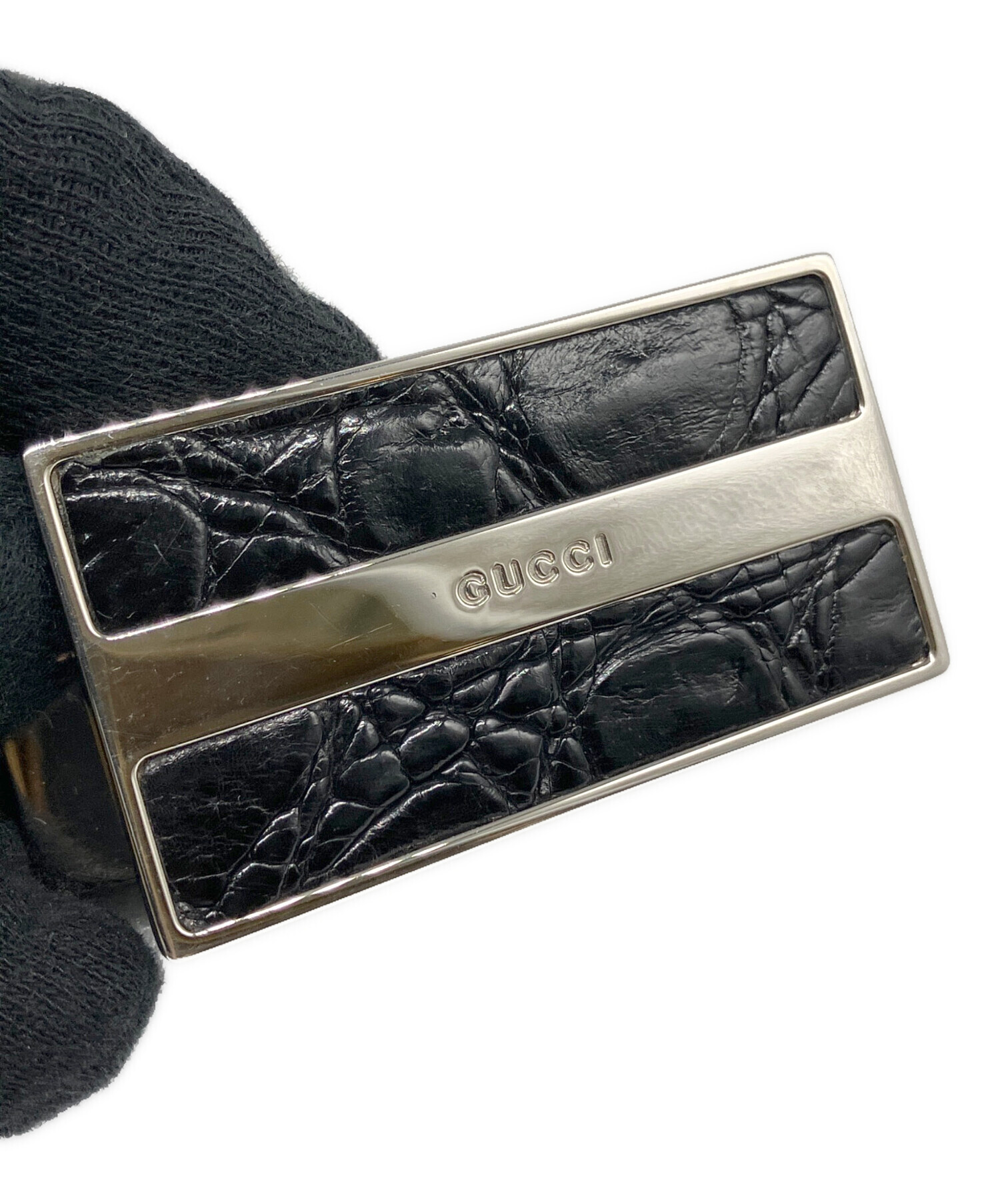 値下　GUCCI マネークリップ 中古・古着通販】GUCCI (グッチ) マネークリップ ブラック×シルバー