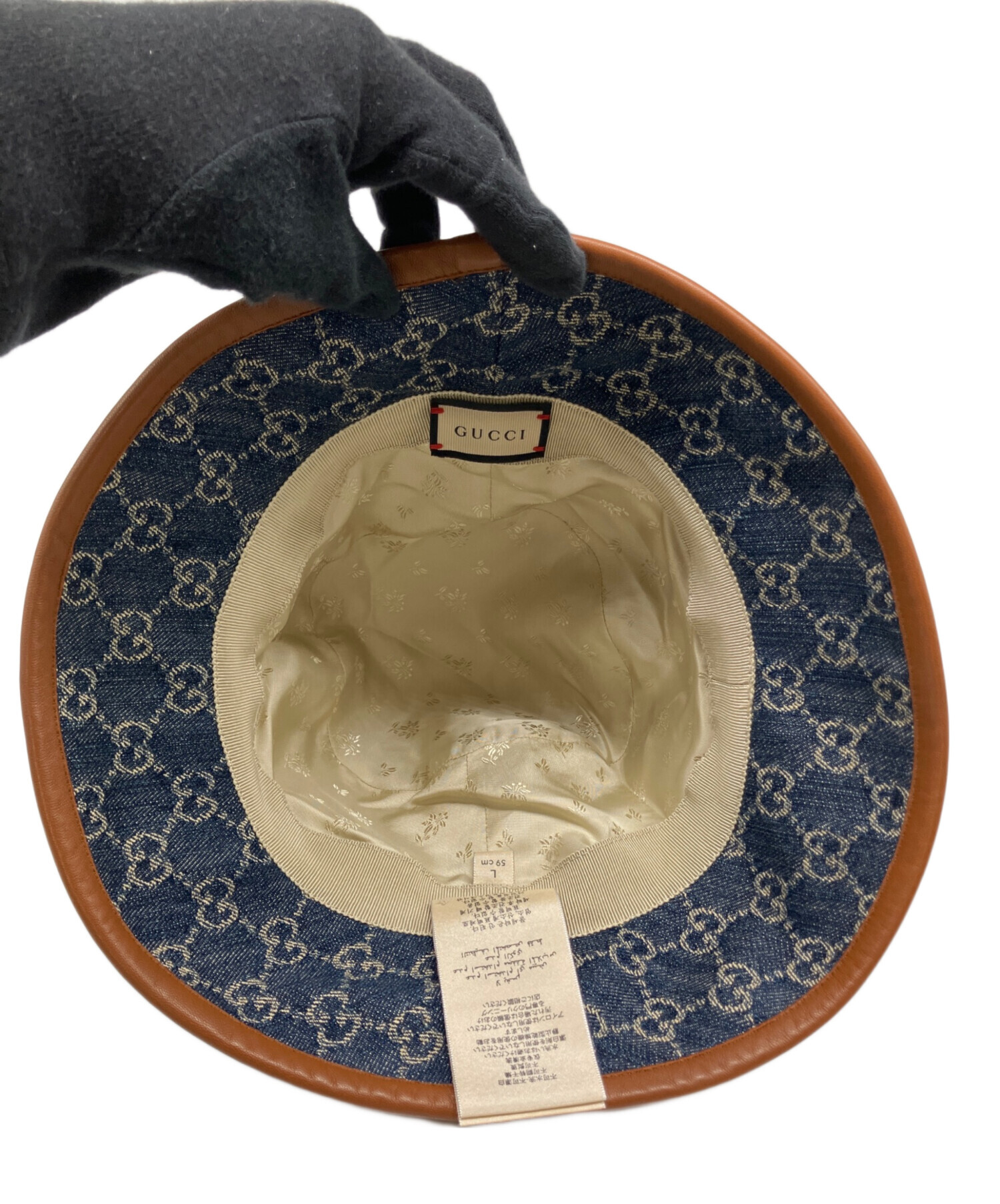 中古・古着通販】GUCCI (グッチ) GGキャンバスバケットハット ネイビー