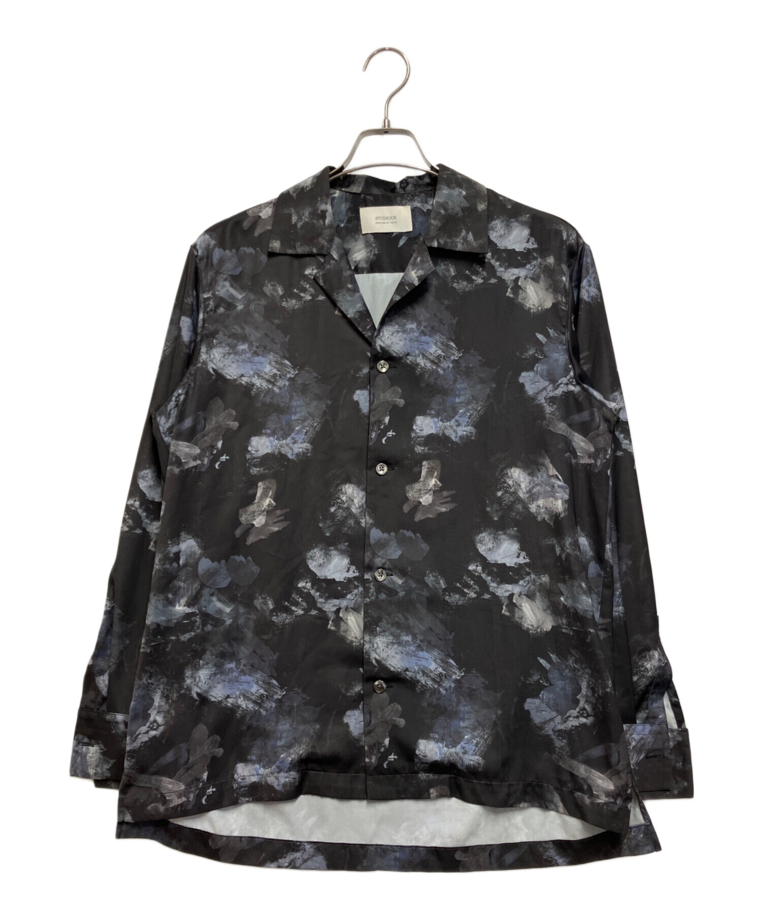 中古・古着通販】STUDIOUS (ステュディオス) 総柄シャツ ブラック 