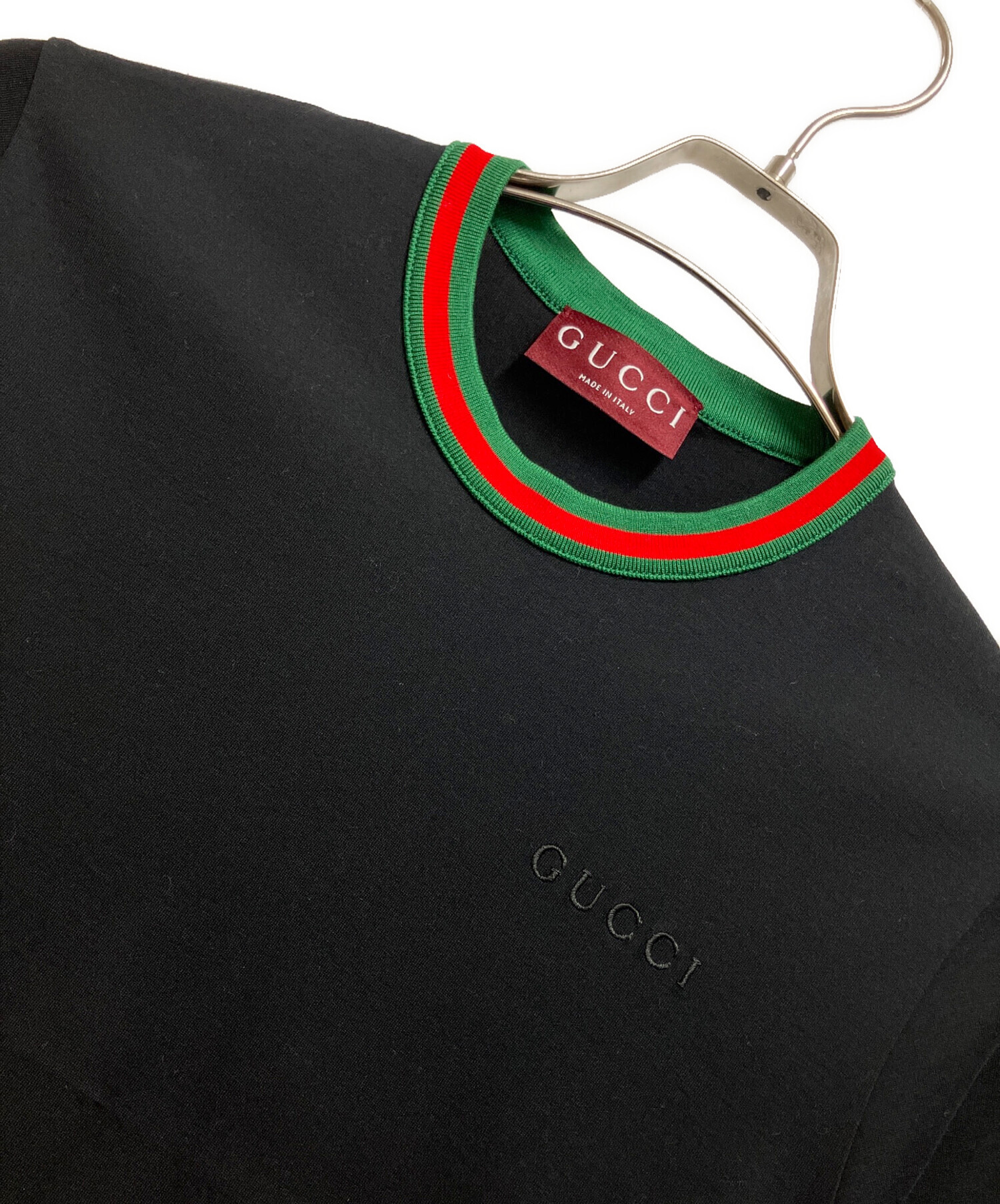 中古・古着通販】GUCCI (グッチ) コットンジャージー Tシャツ ブラック