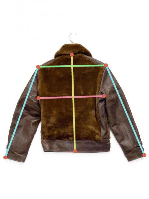 Laskinlamb 熊ジャンレザージャケット サイズ40 ブラウン 中古・古着通販】LaskinLamb (ラスキンラム) 熊ジャン ブラウン サイズ