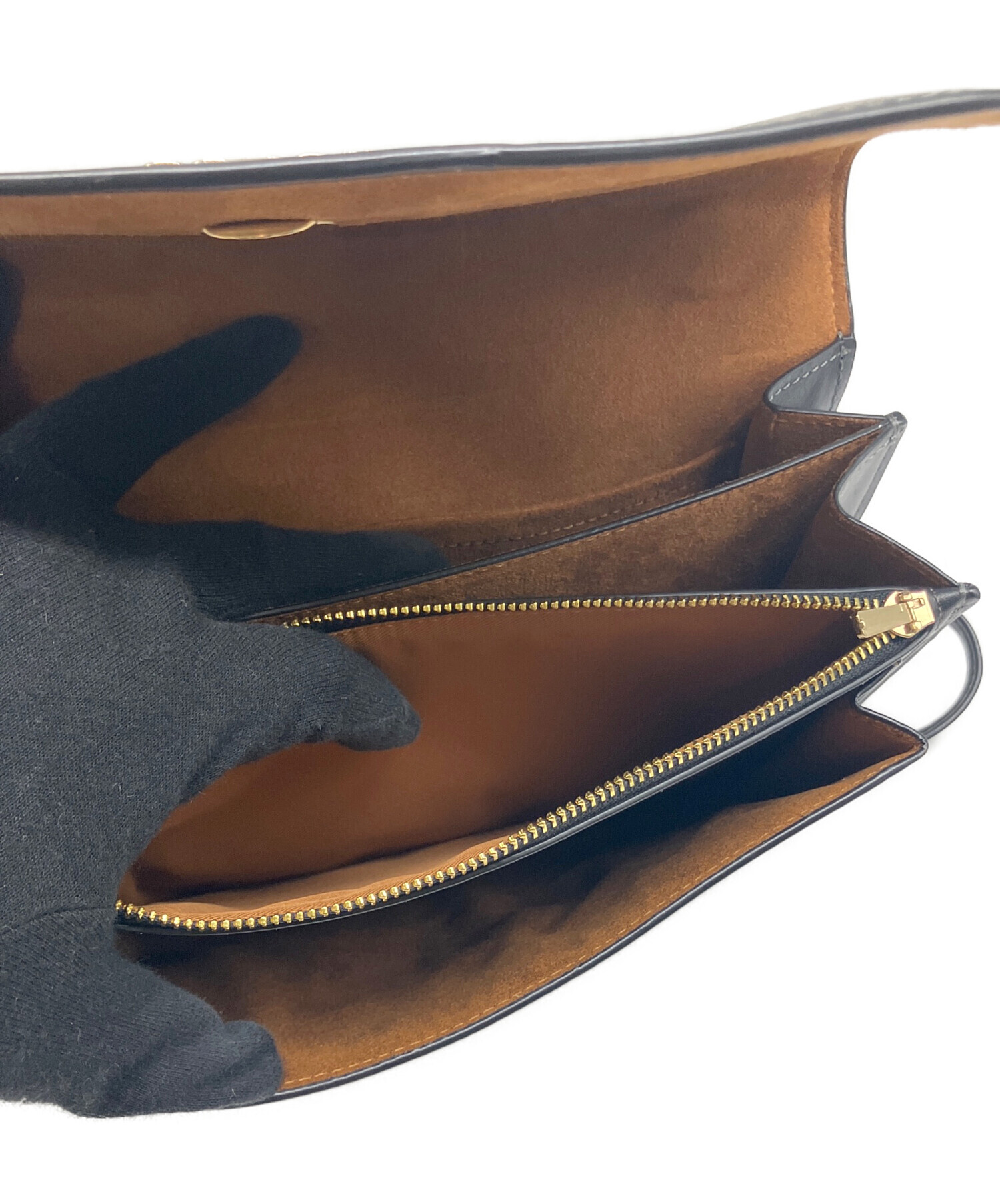 中古・古着通販】COACH (コーチ) ショルダーバッグ ブラック×ベージュ
