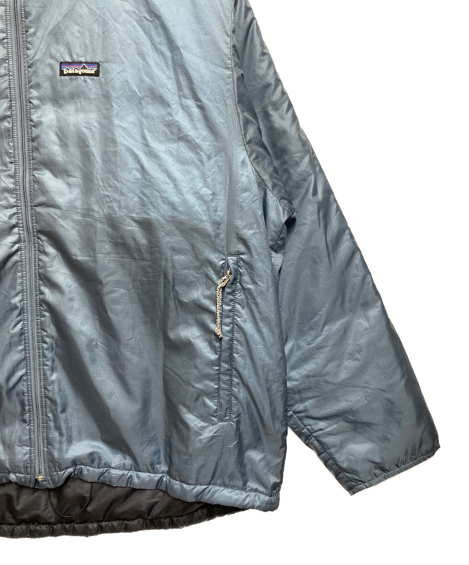 中古】Patagonia メンズ XL グレー フルジップパーカー 胸ポケット