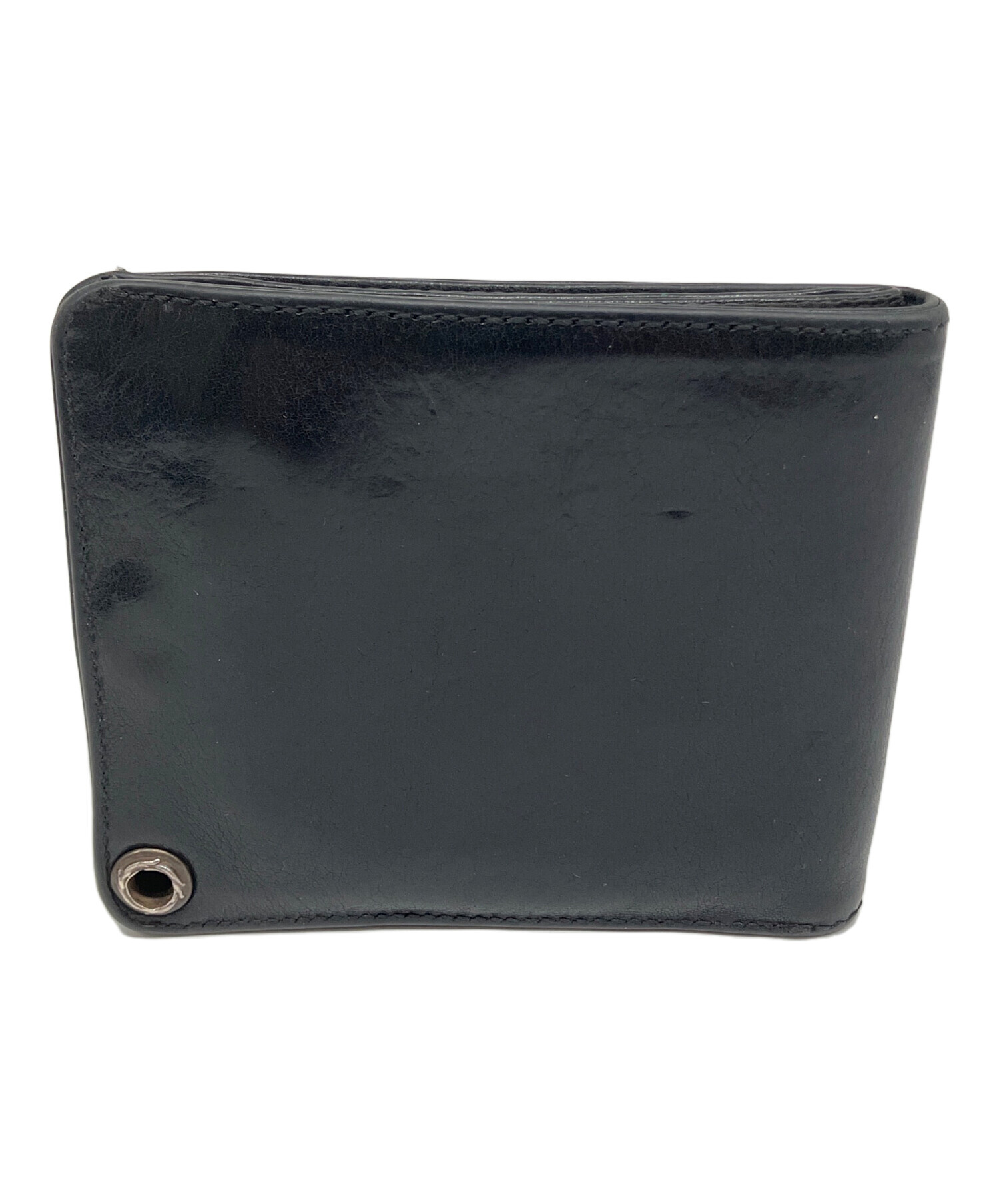 CHROME HEARTS レザー 二つ折り財布 ジャンク　クロムハーツ 中古・古着通販】CHROME HEARTS (クロムハーツ) 2つ折り財布 ブラック