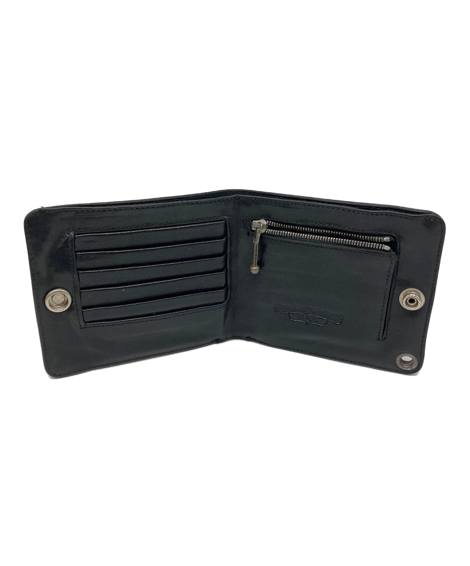 中古・古着通販】CHROME HEARTS (クロムハーツ) 2つ折り財布 ブラック