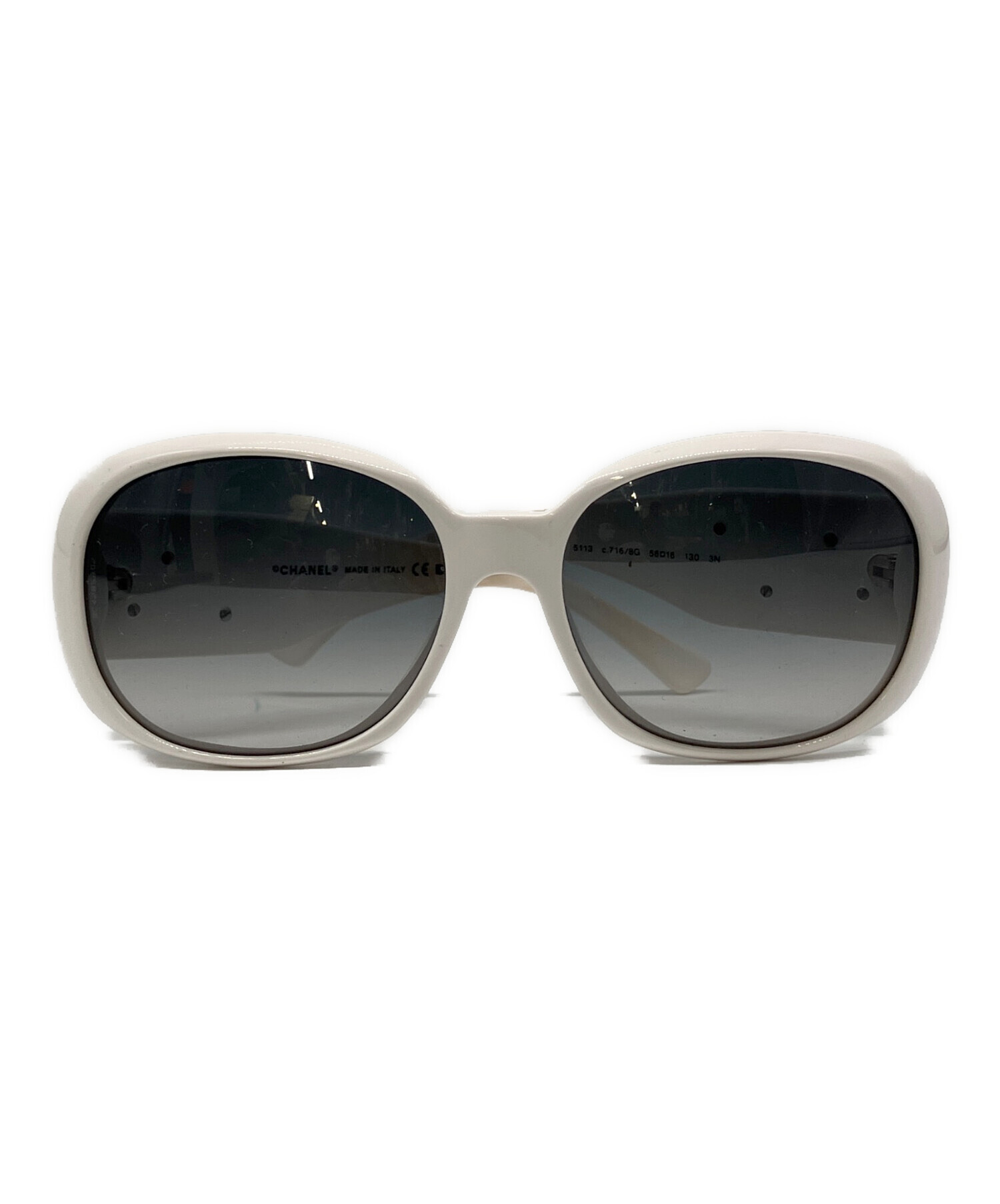 CHANEL サングラス　カメリア 中古・古着通販】CHANEL (シャネル) カメリアサングラス ホワイト