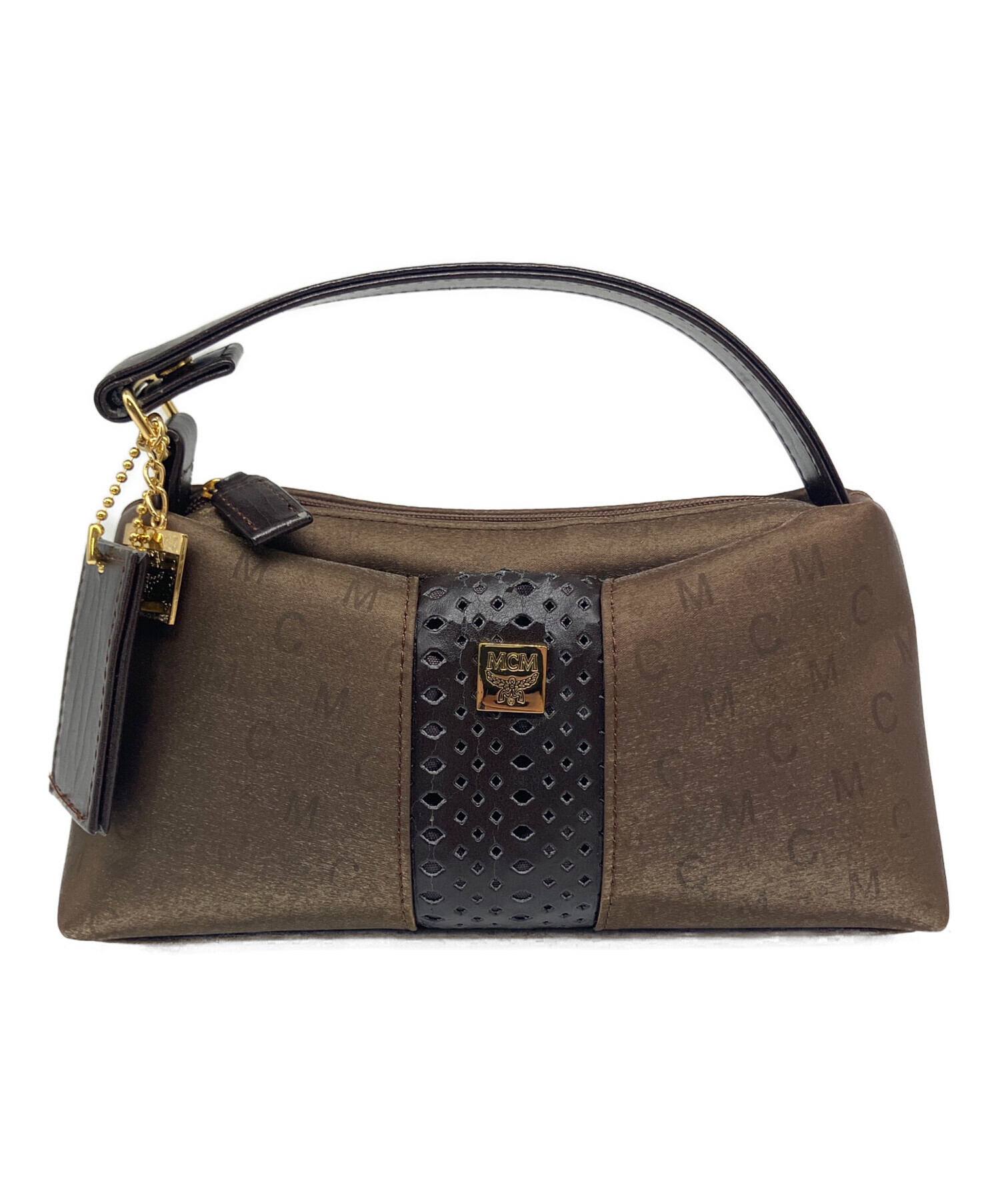 MCM ブラウン レザーハンドバッグ 中古・古着通販】MCM (エムシーエム) ハンドバッグ ブラウン｜ブランド
