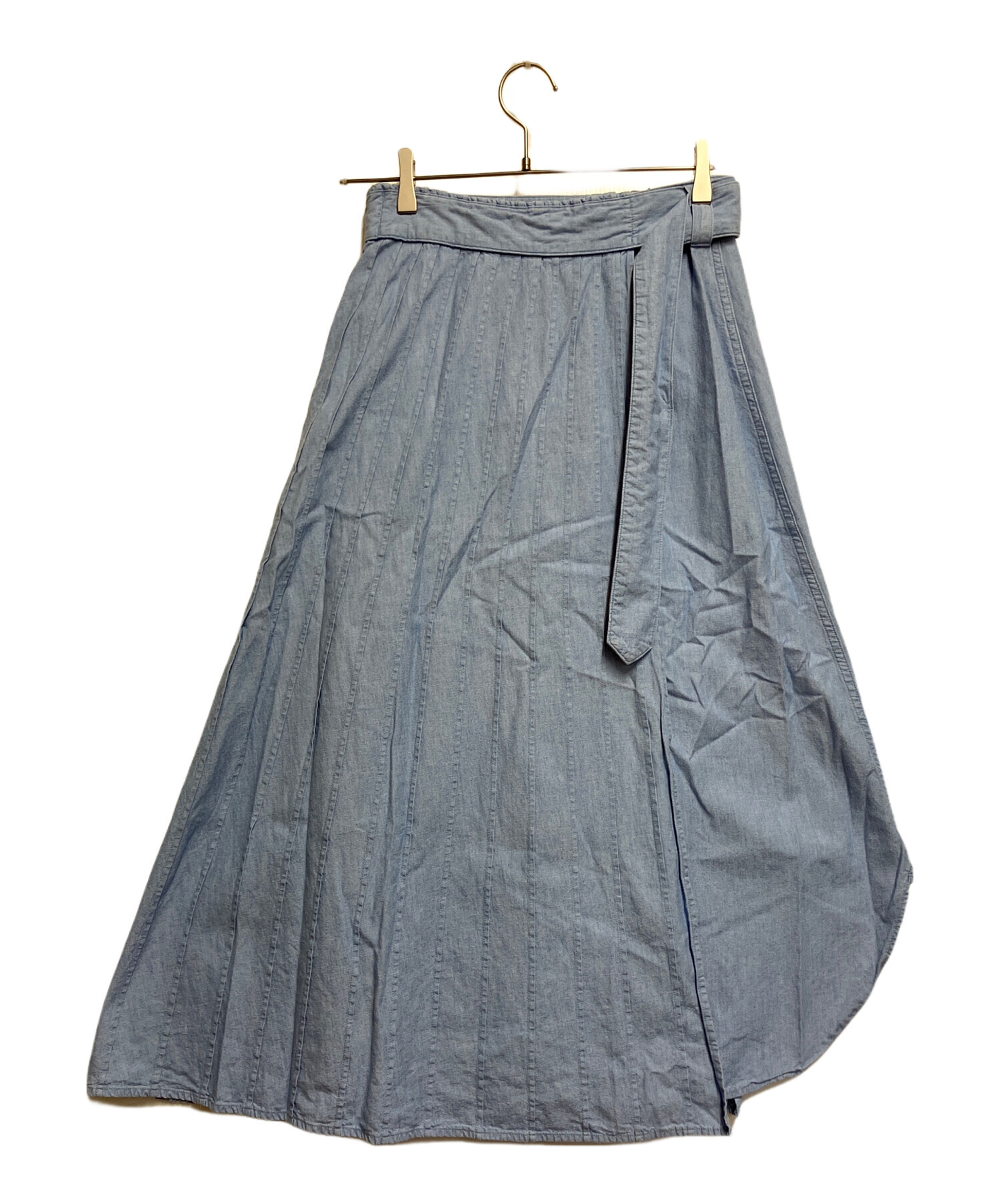 HYKE （ハイク）PLEATED SKIRT新品タグ付 中古・古着通販】HYKE (ハイク) CHAMBRAY PLEATED SKIRT インディゴ
