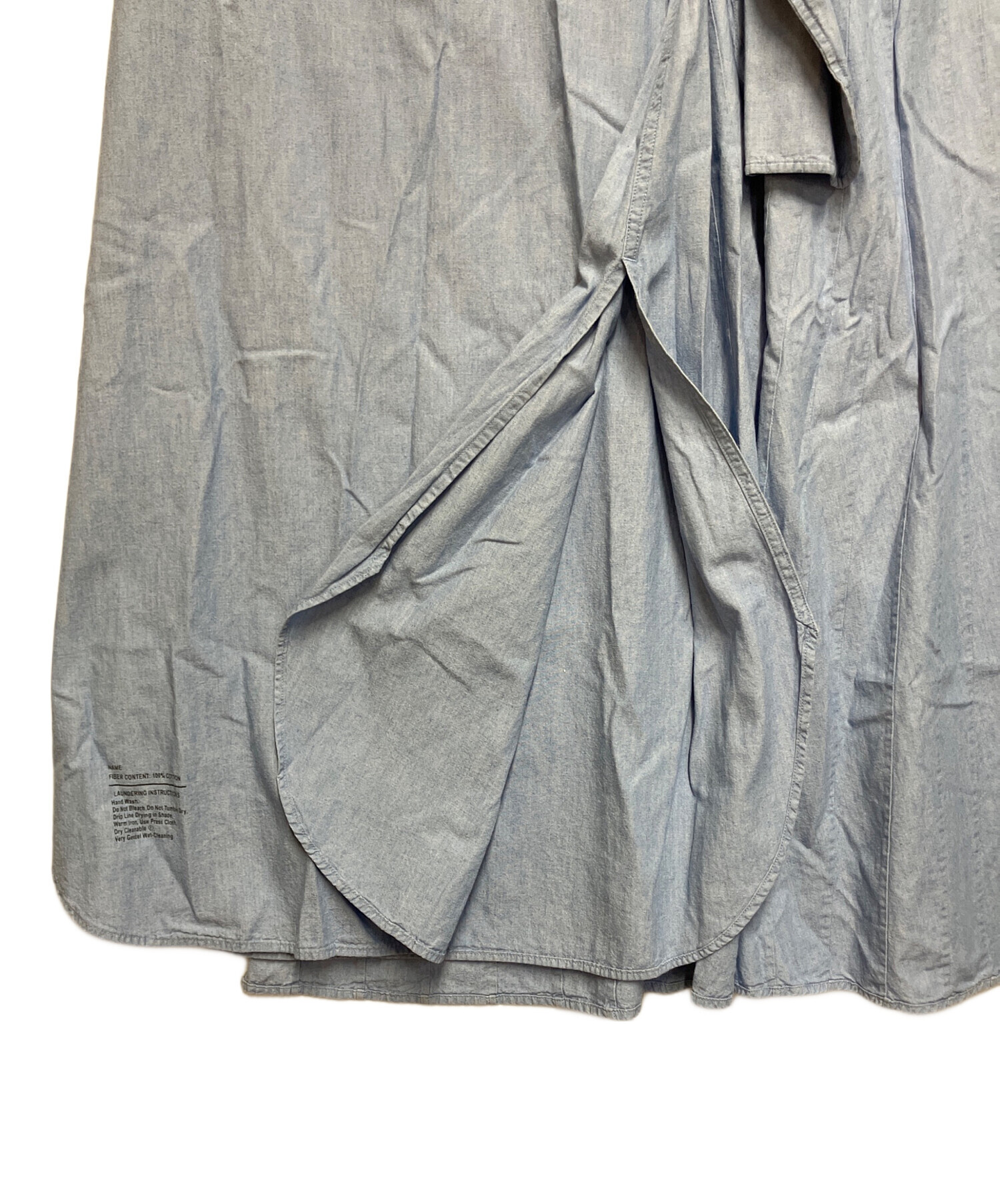 中古・古着通販】HYKE (ハイク) CHAMBRAY PLEATED SKIRT インディゴ