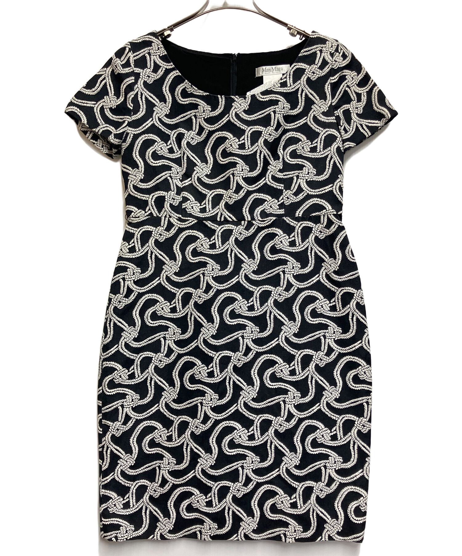 中古・古着通販】MaxMara (マックスマーラ) 半袖ワンピース ネイビー