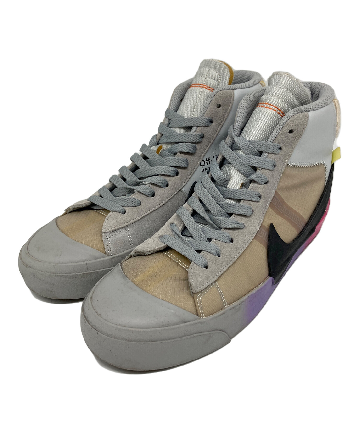 NIKE ナイキ スニーカー 27cm 黄x紺xグレー 【古着】【中古】 中古・古着通販】NIKE (ナイキ) ブレーザーミッド ライトグレー サイズ