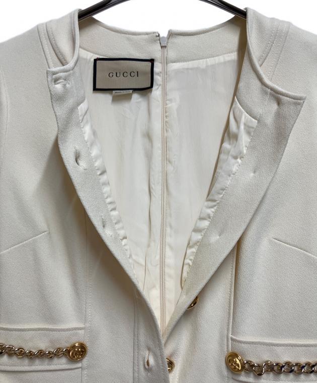 N様　極美品◆ GUCCI ◆ シルク キーホール ノースリーブ ワンピース GUCCI ノースリーブワンピース アイボリー XXS GUCCI ノースリーブ