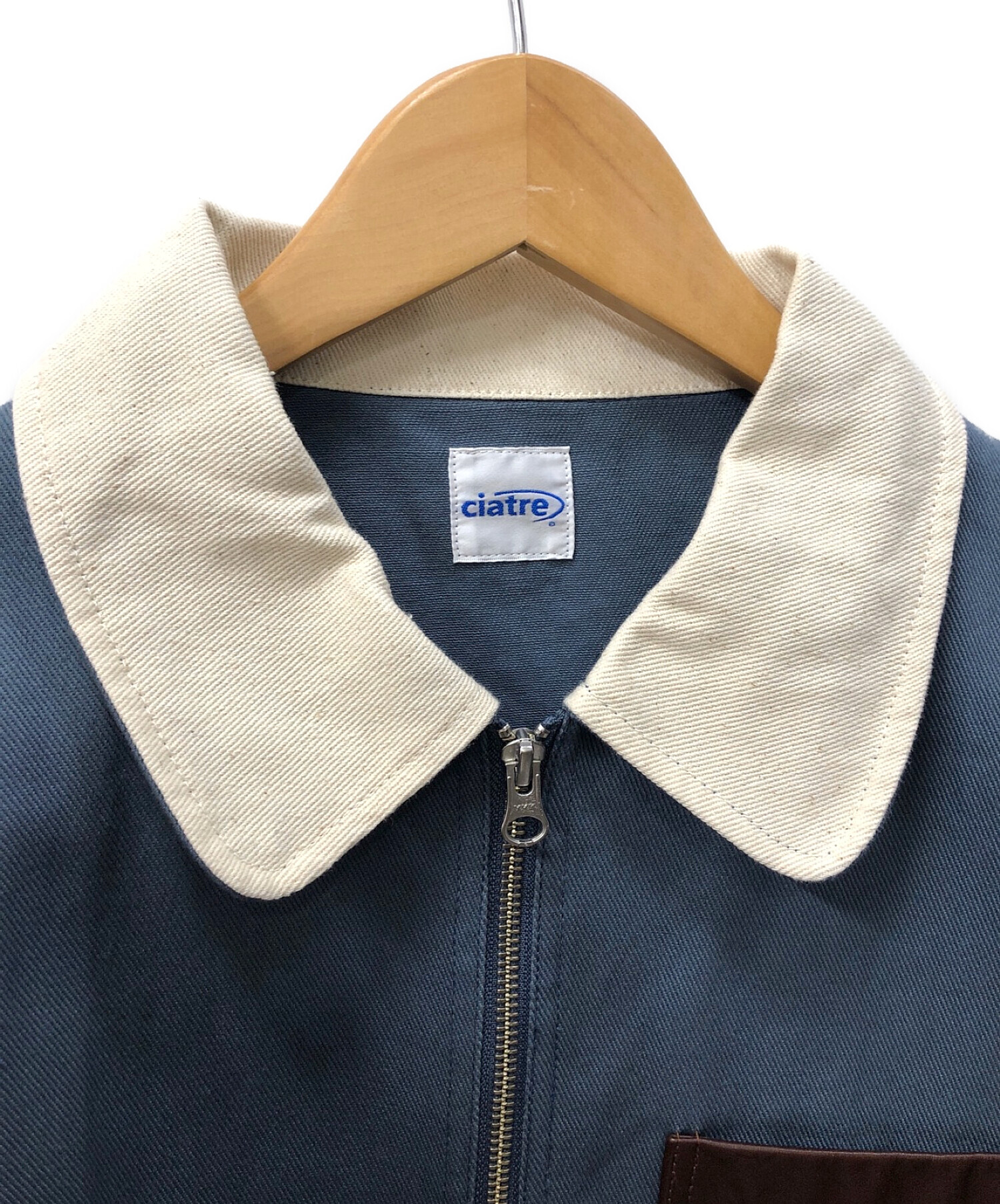 中古・古着通販】ciatre (シアター) カバーオール ブルー×アイボリー 