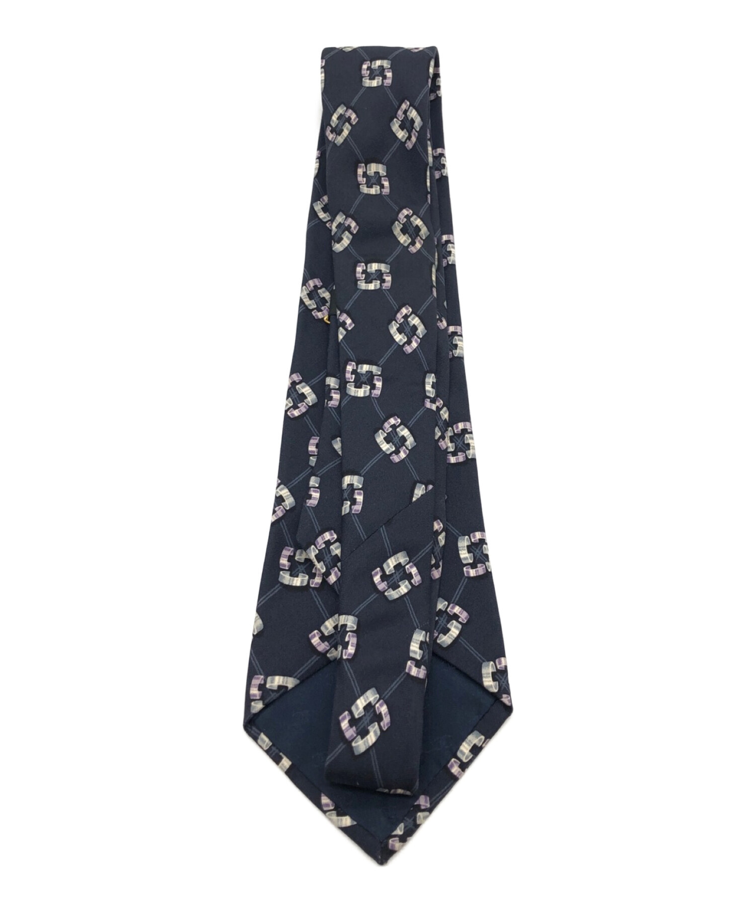 中古・古着通販】CHANEL (シャネル) シルクネクタイ ネイビー サイズ