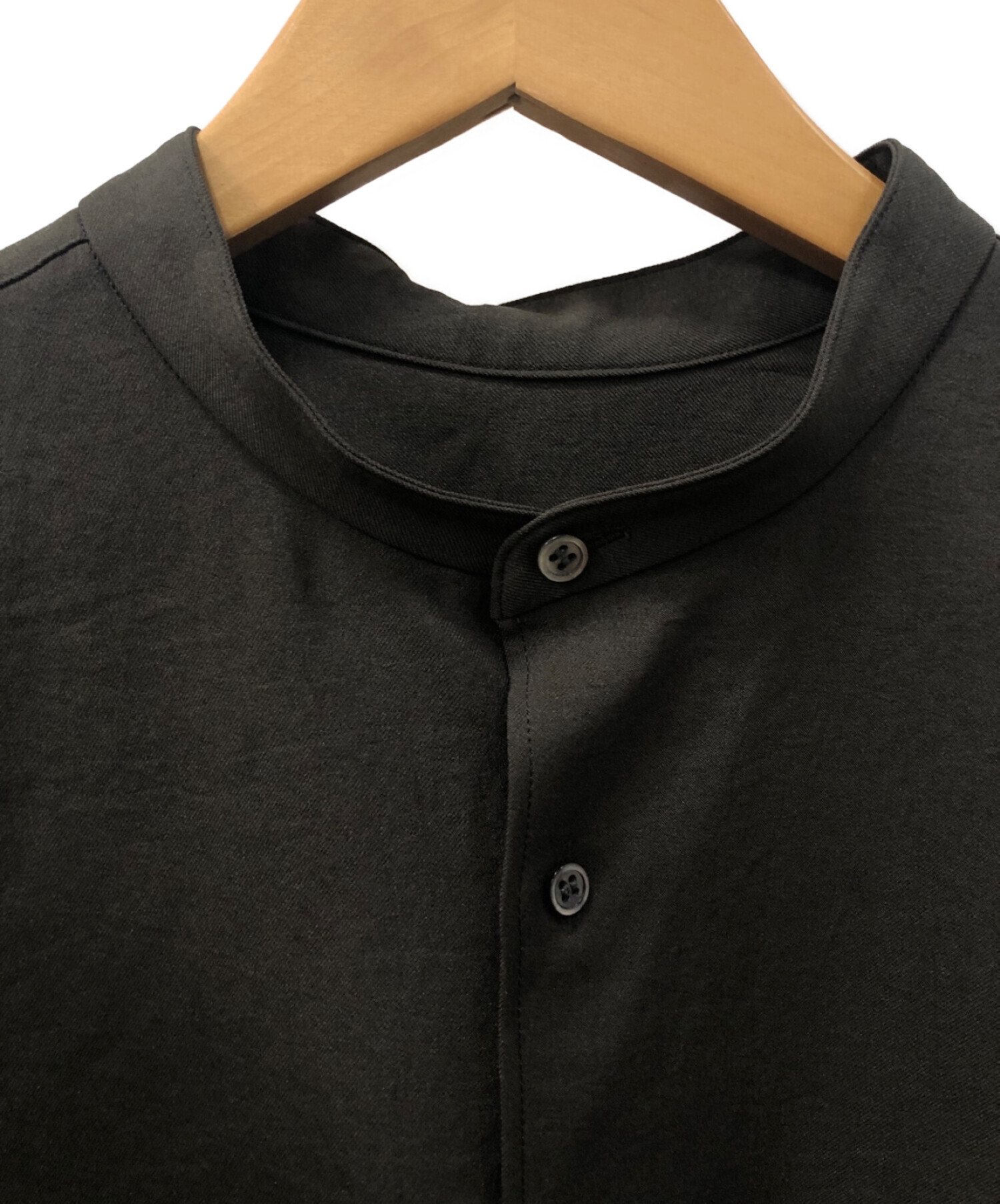 holk 25SS Stand Shirt バンドカラーシャツ 中古・古着通販】holk (ホーク) バンドカラーシャツ ダーク