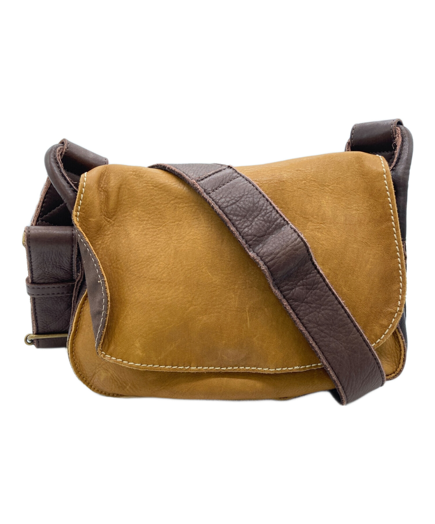 中古・古着通販】CREED (クリード) フラップショルダーバッグ キャメル