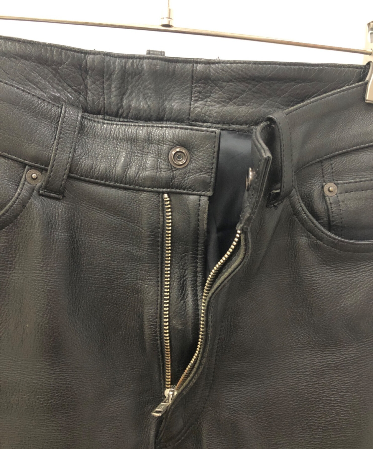 中古・古着通販】KUSHITANI (クシタニ) レザーパンツ ブラック サイズ