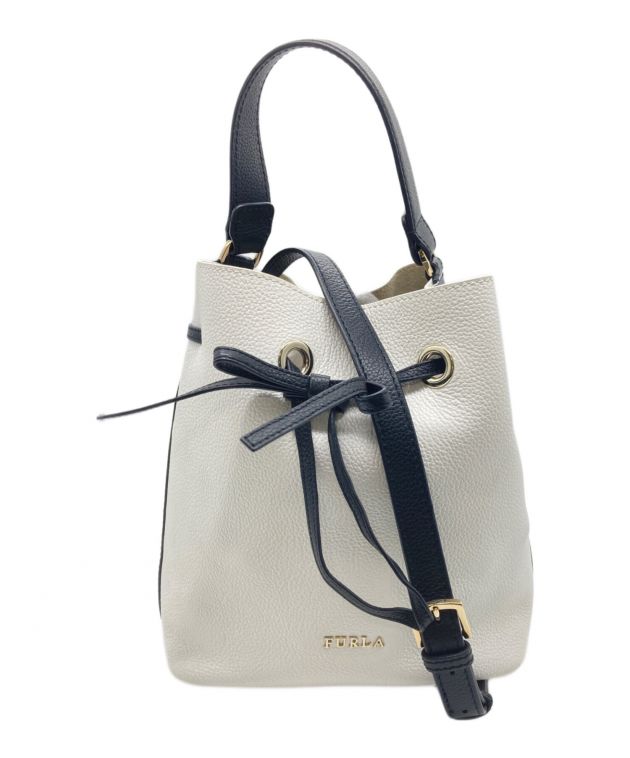 FURLA フルラ】 2way 巾着バッグ ブラック 極美品】FURLAフルラ