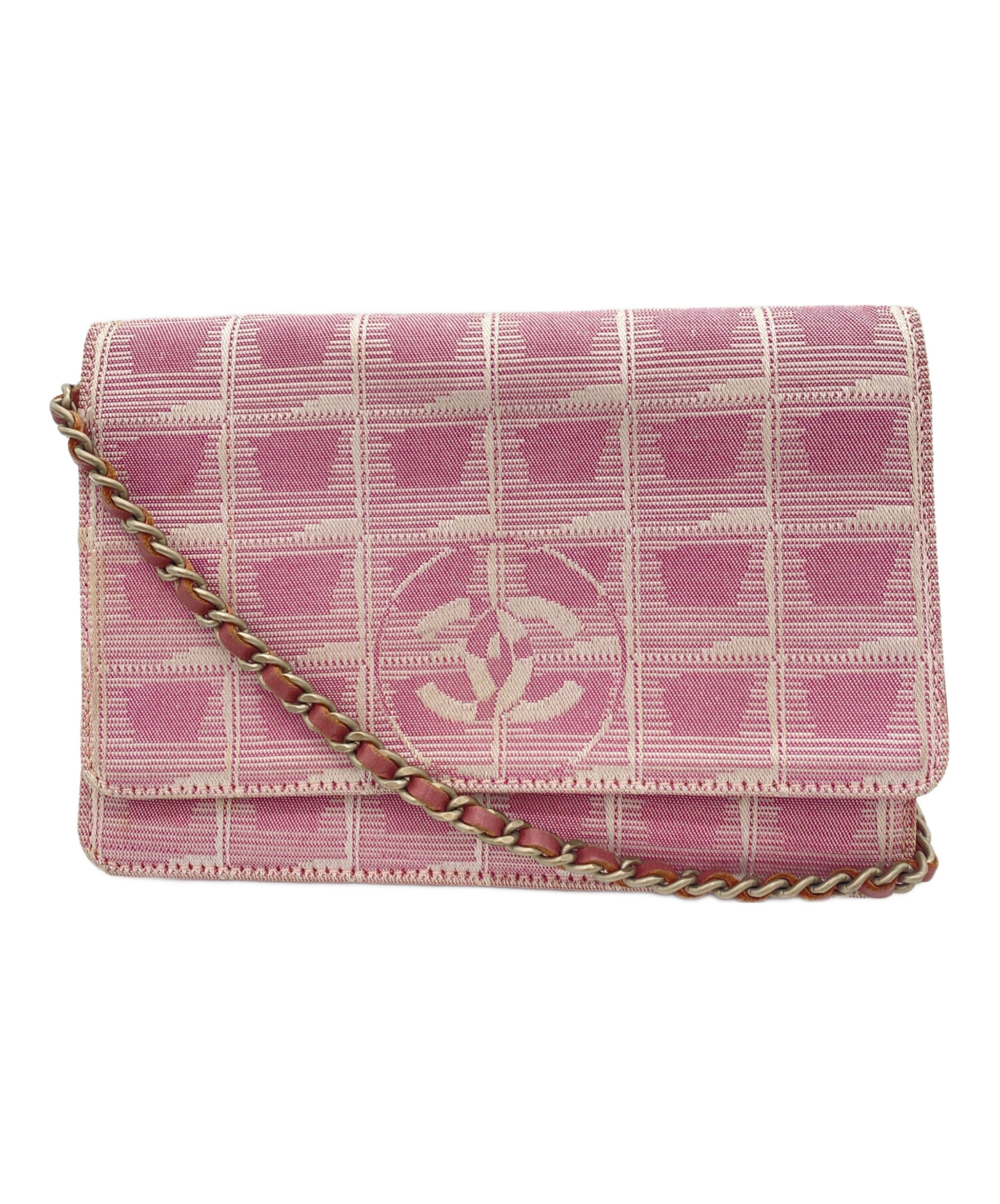 中古・古着通販】CHANEL (シャネル) チェーンウォレット ピンク 