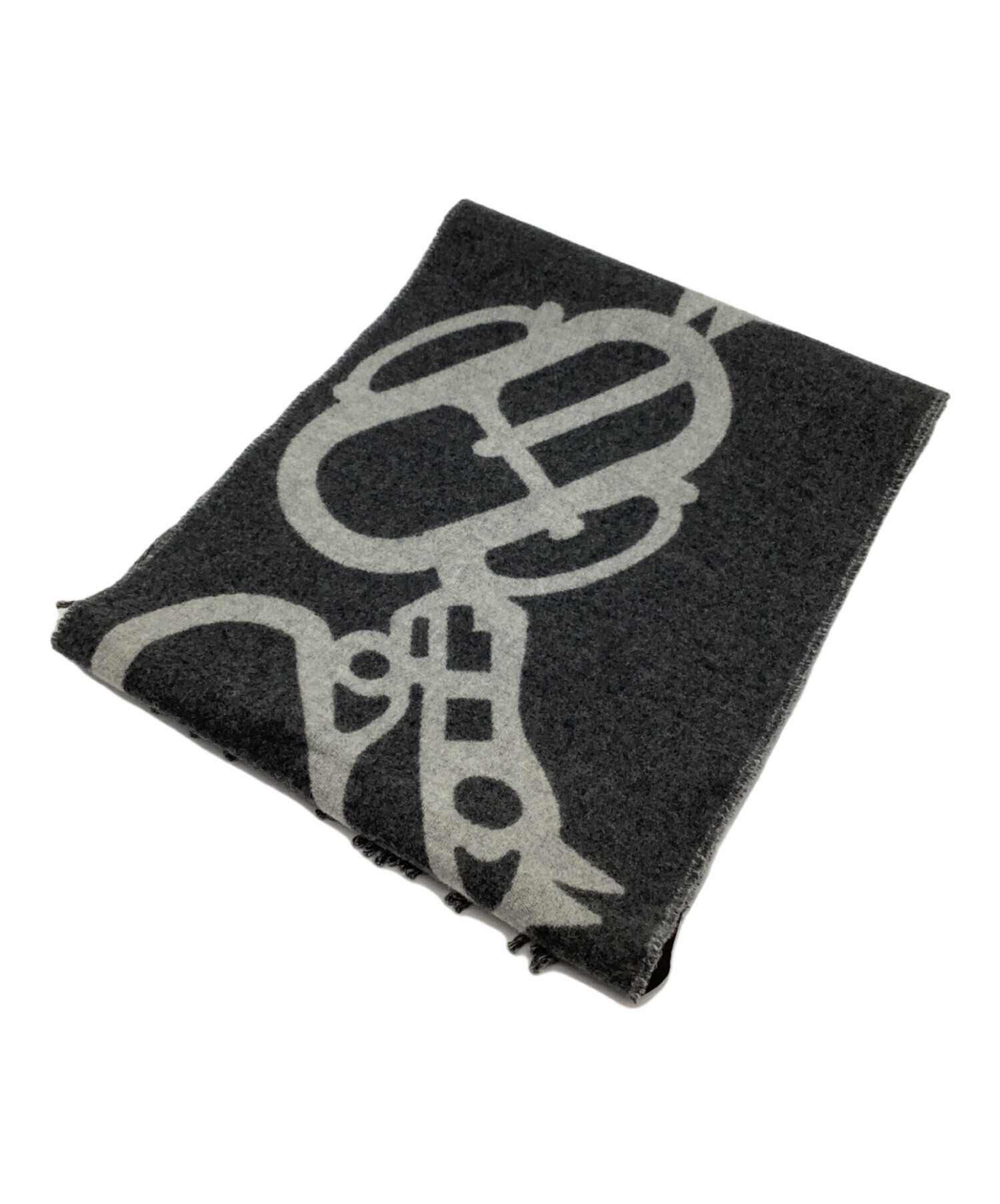 中古・古着通販】HERMES (エルメス) カシミヤマフラー グレー