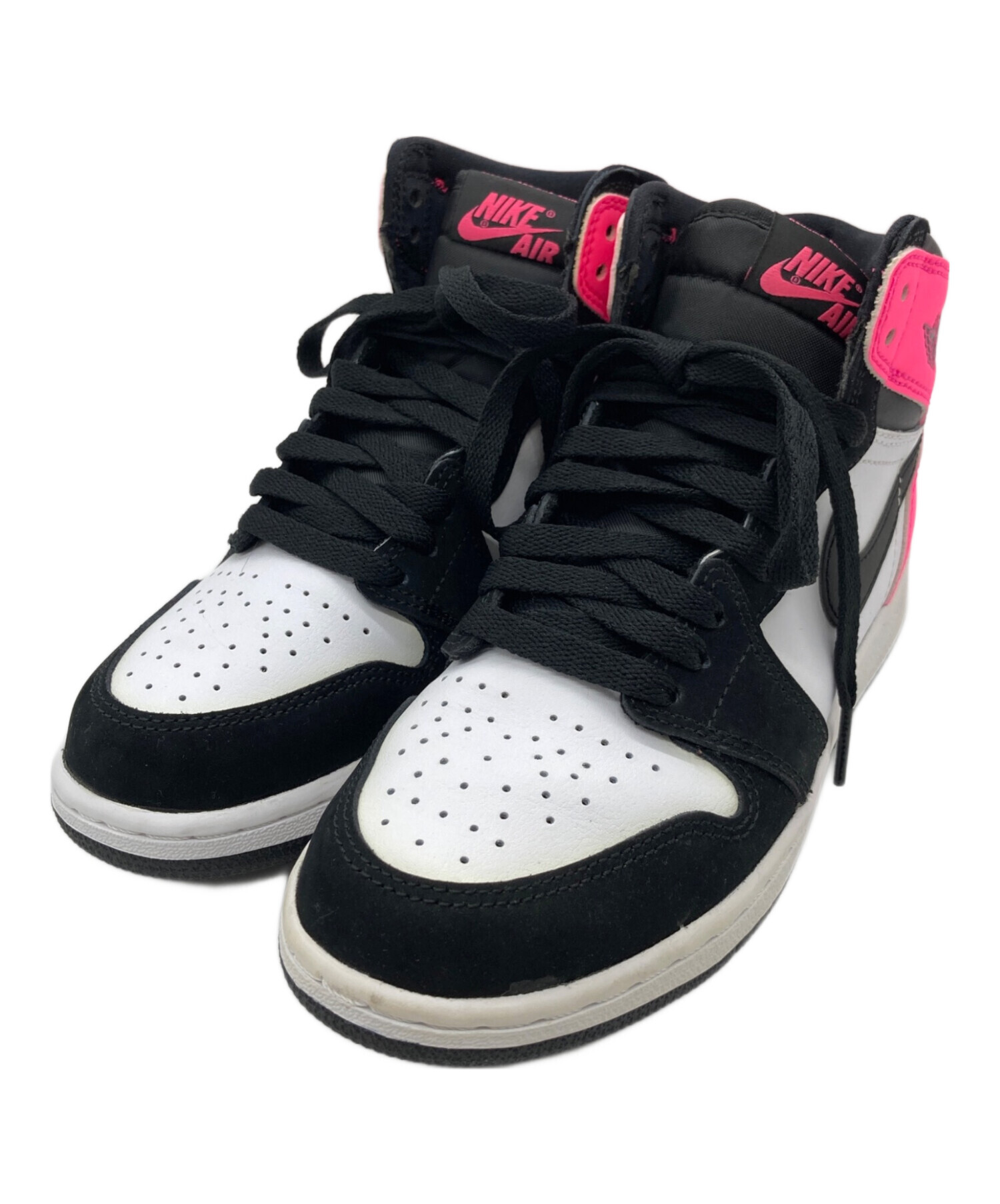 Jordan バスケットボールシューズ 女性用 ホワイト/ピンク/ブラック 中古・古着通販】NIKE (ナイキ) AIR JORDAN1 ピンク×ホワイト×ブラック