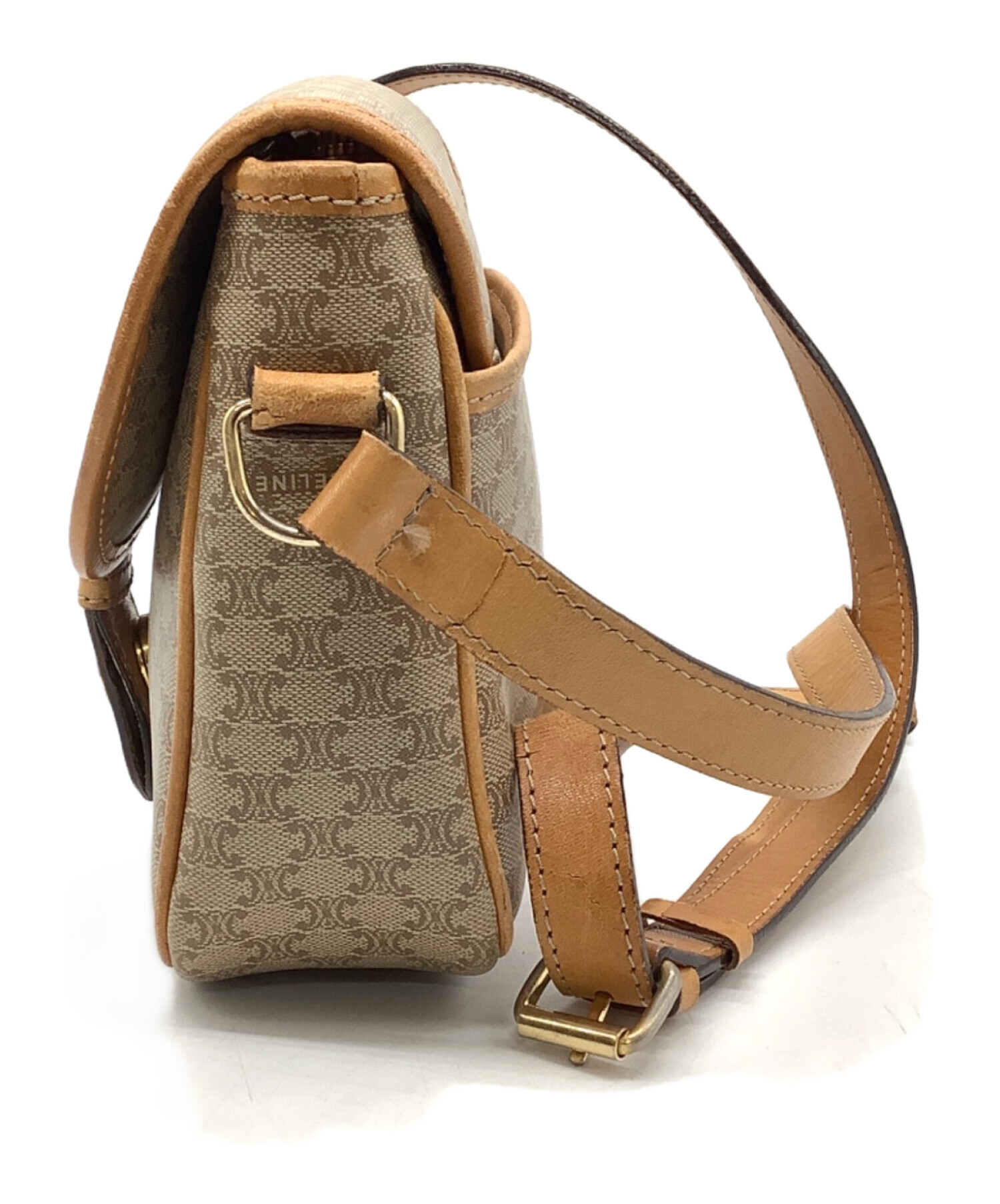 CELINE スマホショルダーバッグ ベージュ/ブラウン セリーヌ