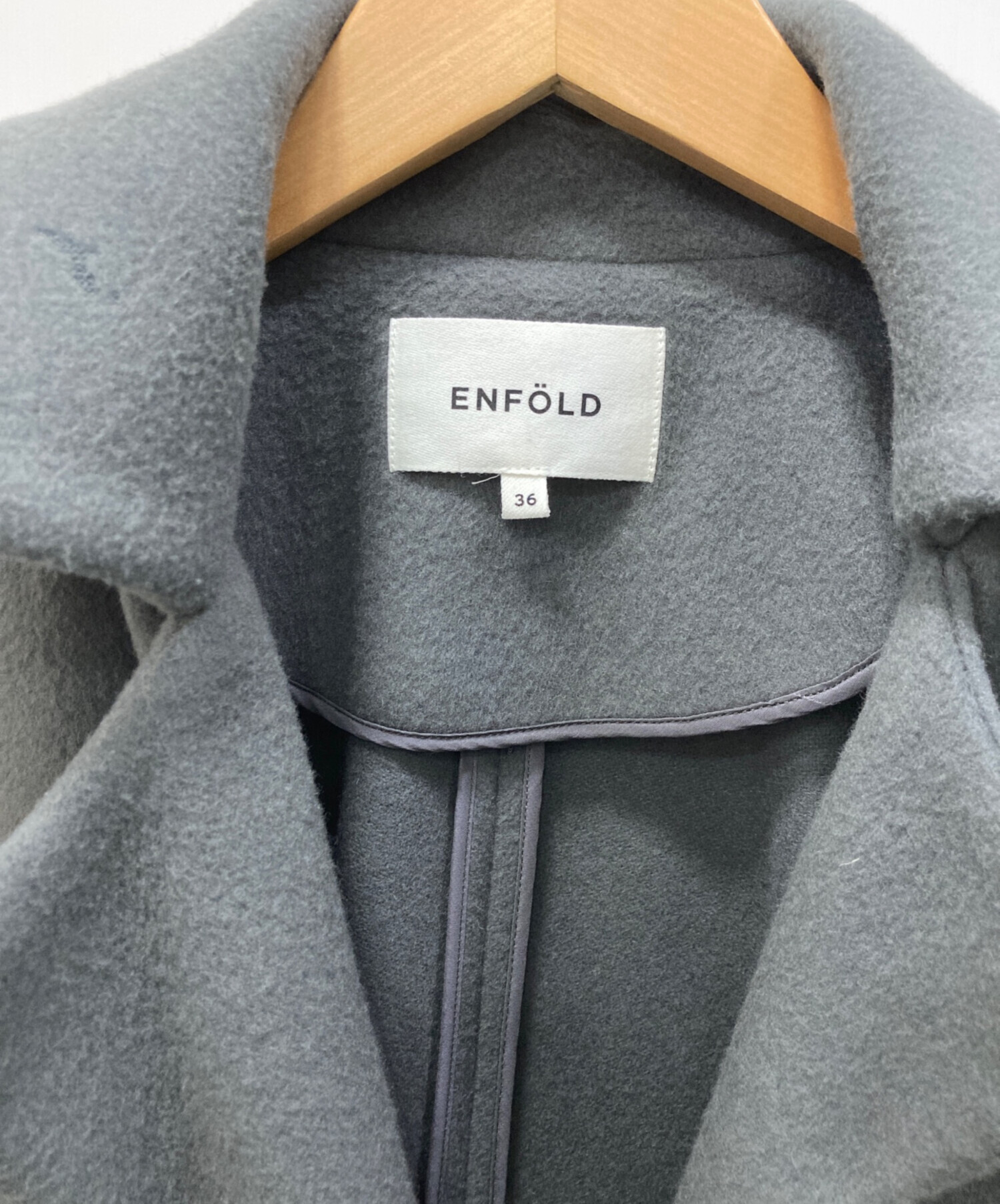 ENFOLD グレー ダブルブレスト コート 36 ENFOLD グレー ダブルブレスト ピーコート 36 - ジャケット・アウター