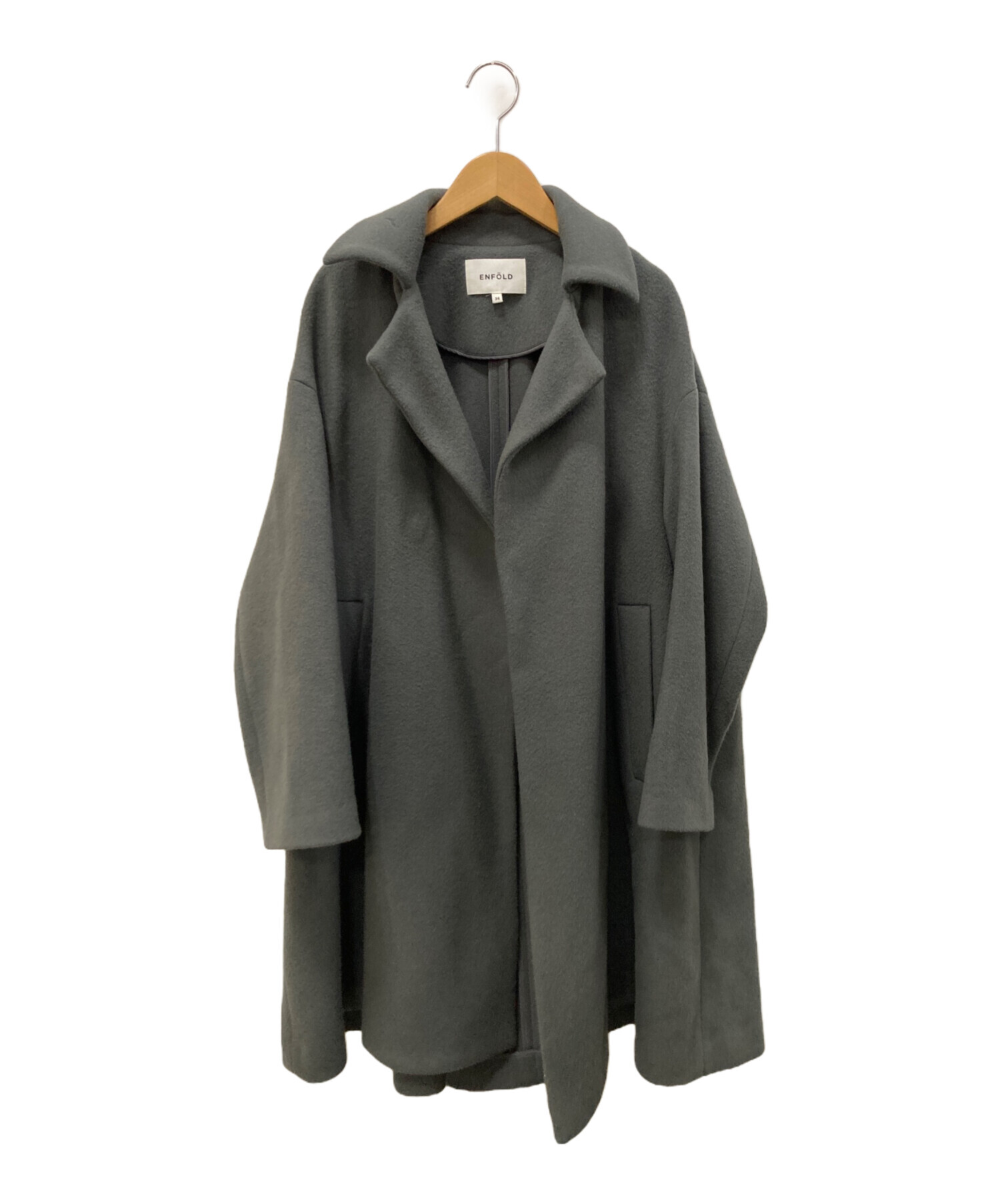 enfold グレー コクーンウールコート サイズ36 enfold ウールコクーンコート グレー 38 enfold グレー コクーンウール