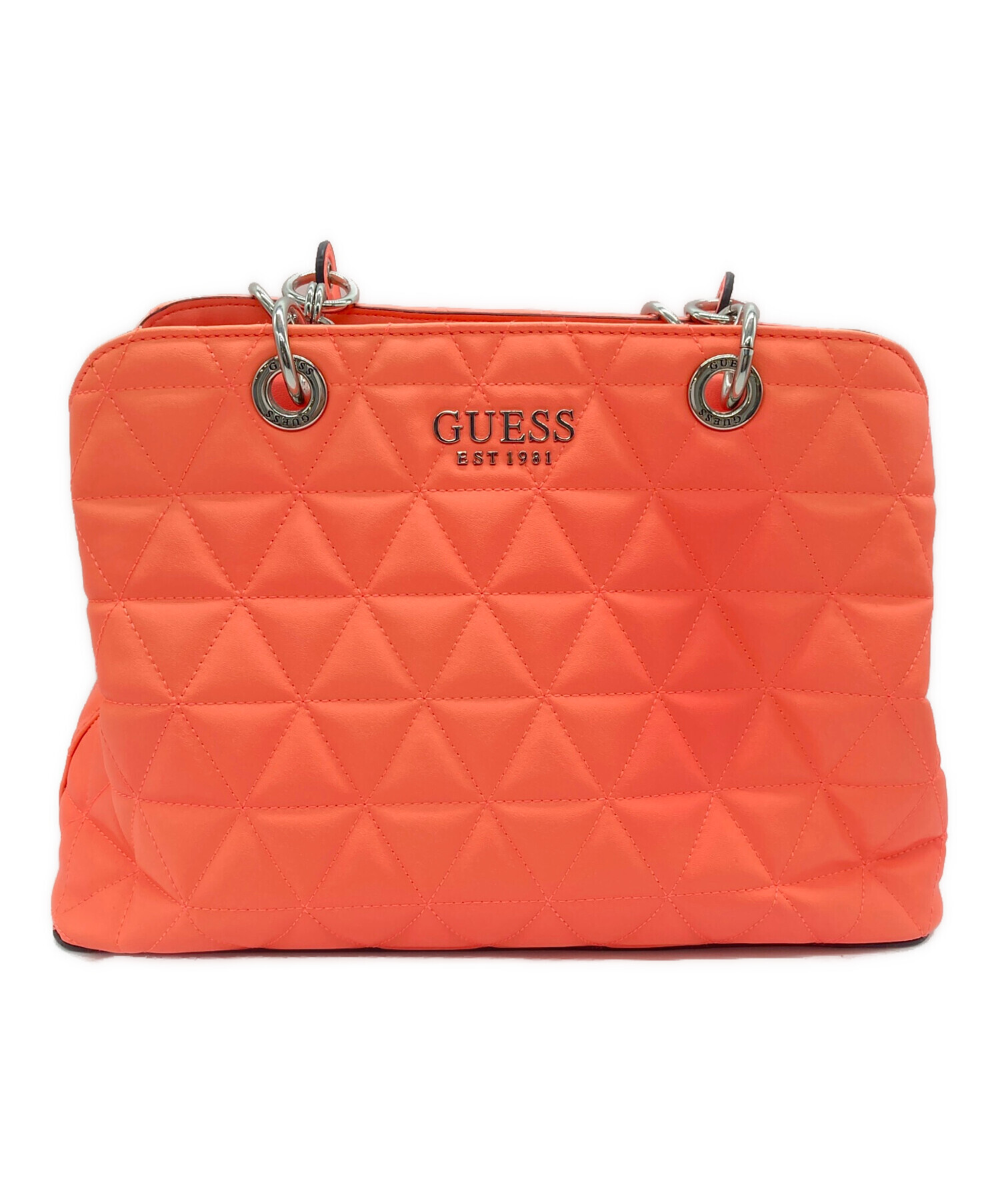 ゲス キルティングバッグ 美品 中古・古着通販】GUESS (ゲス) キルティングトートバッグ ネオン