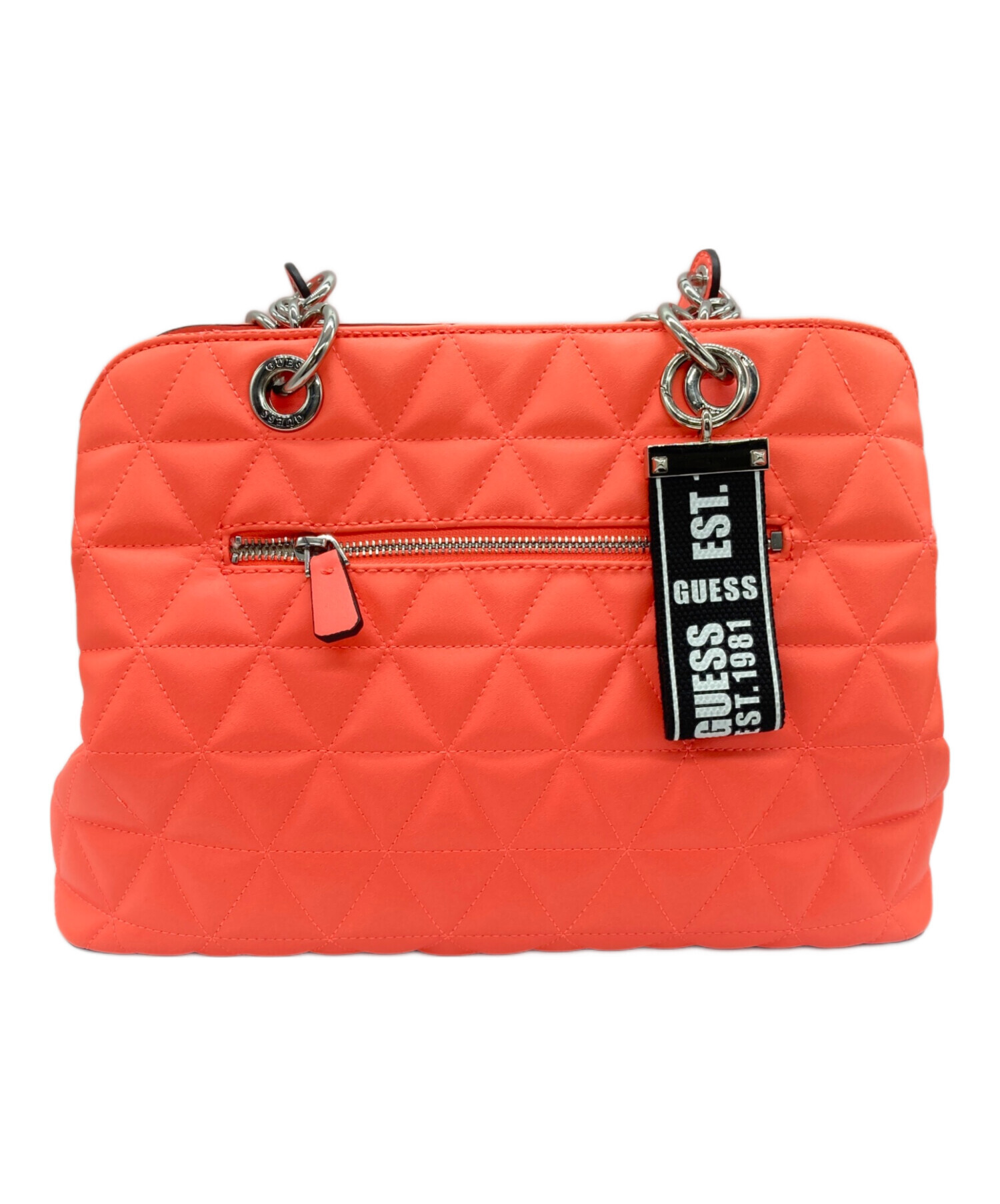 ゲス キルティングバッグ 美品 中古・古着通販】GUESS (ゲス) キルティングトートバッグ ネオン