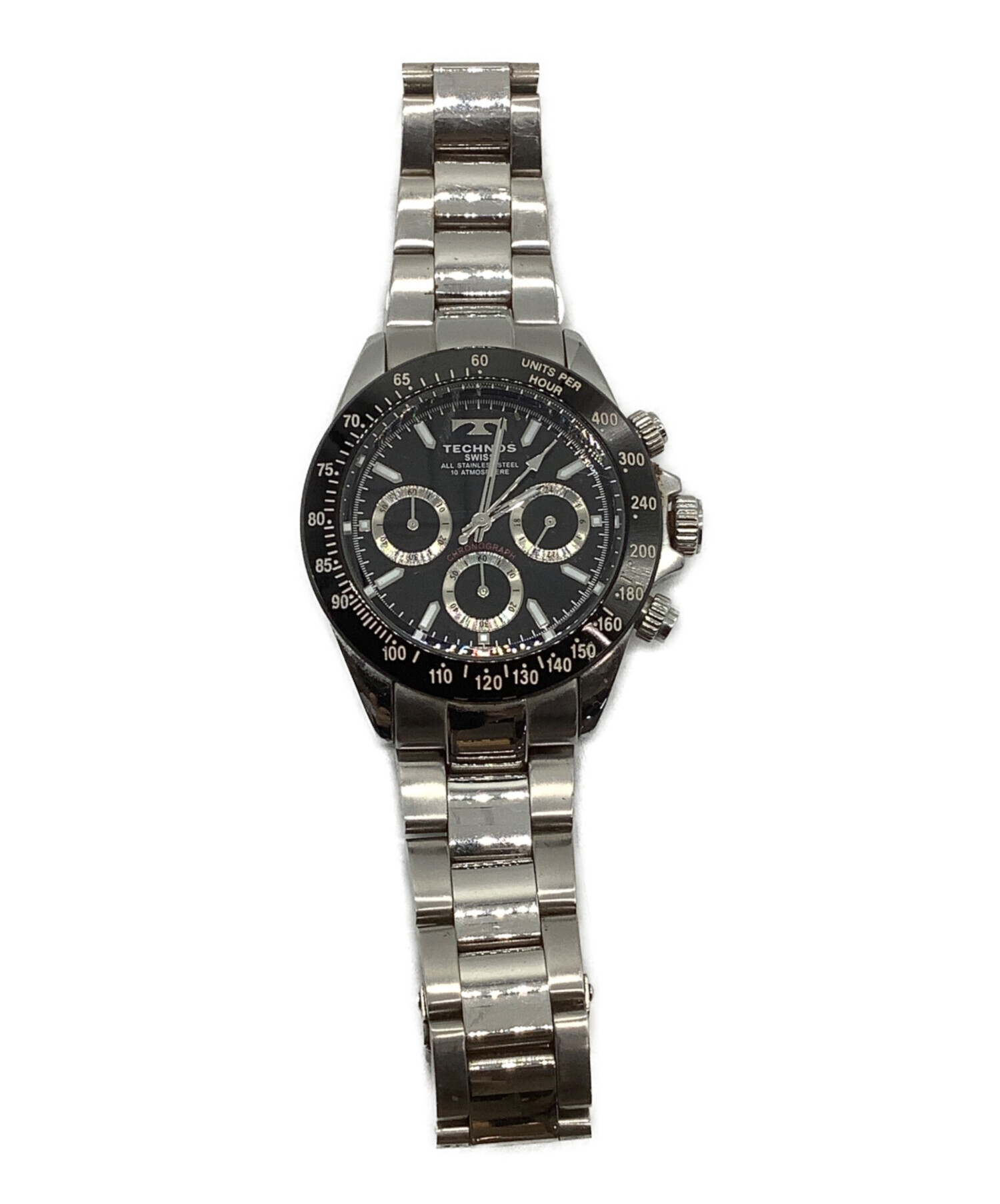 中古・古着通販】TECHNOS (テクノス) クロノグラフ ブラック｜ブランド