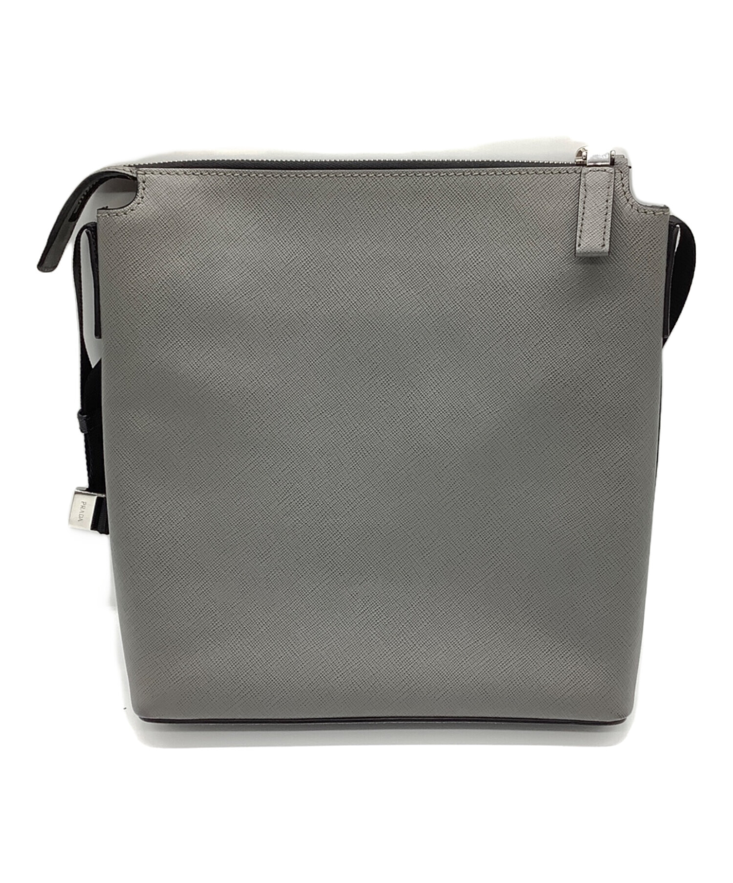 中古・古着通販】PRADA (プラダ) レザーショルダーバッグ グレー