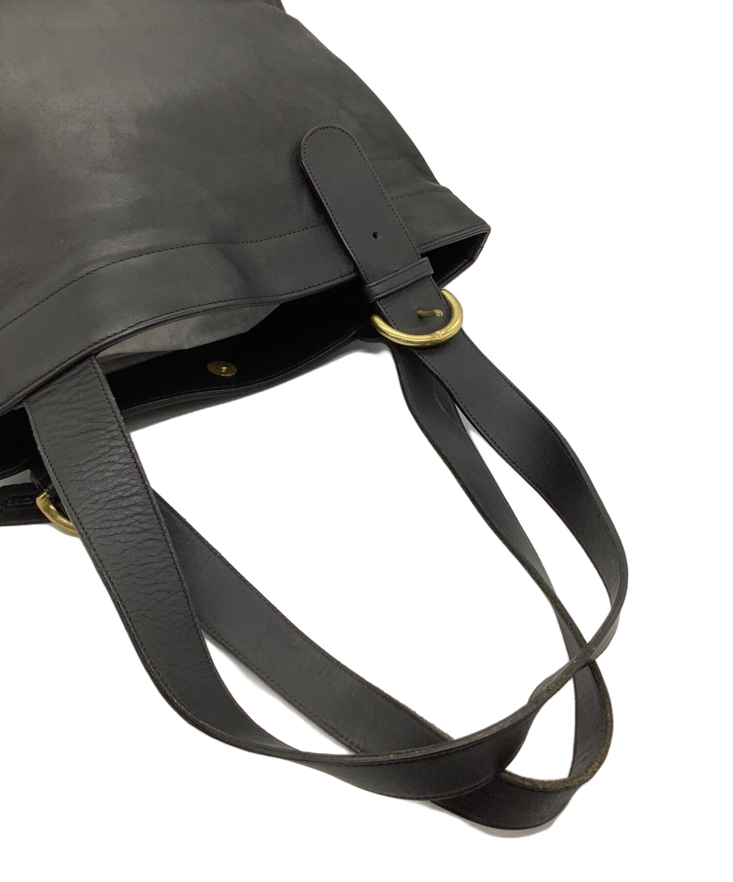 中古・古着通販】COACH (コーチ) レザートートバッグ ブラック