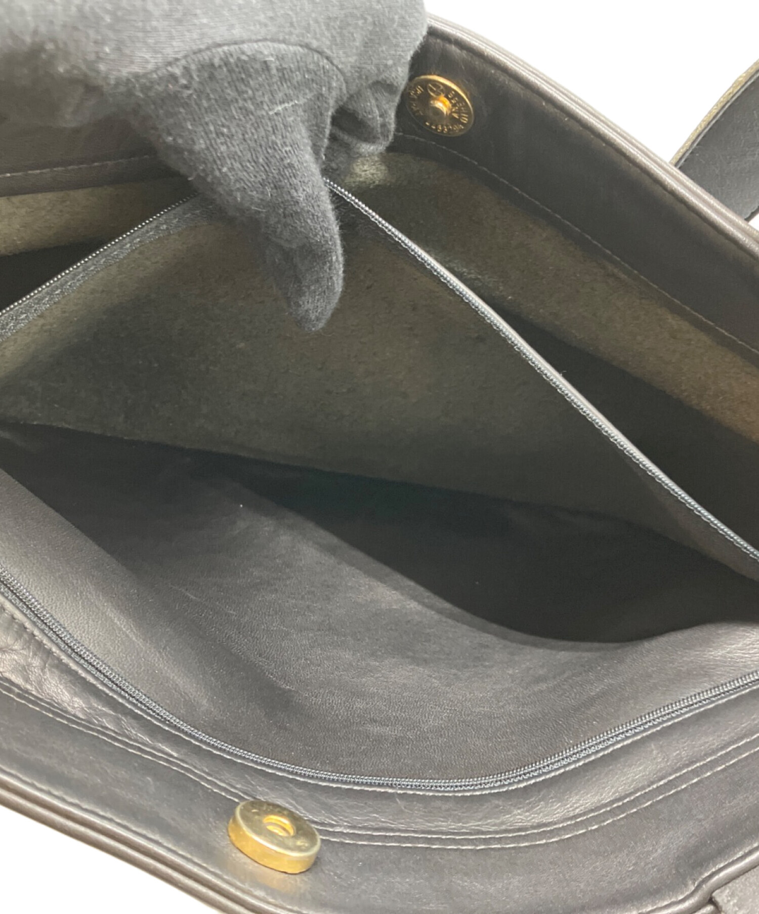 中古・古着通販】COACH (コーチ) レザートートバッグ ブラック