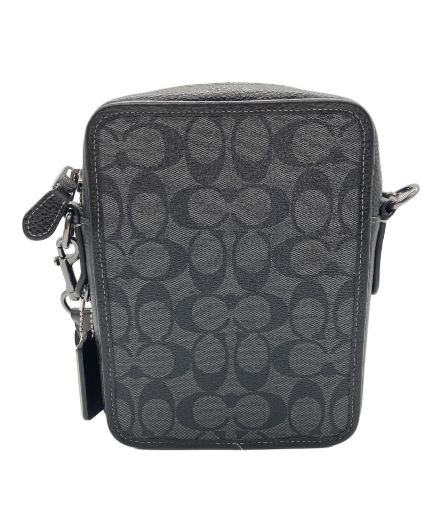 中古・古着通販】COACH (コーチ) ショルダーバッグ ブラック×グレー 