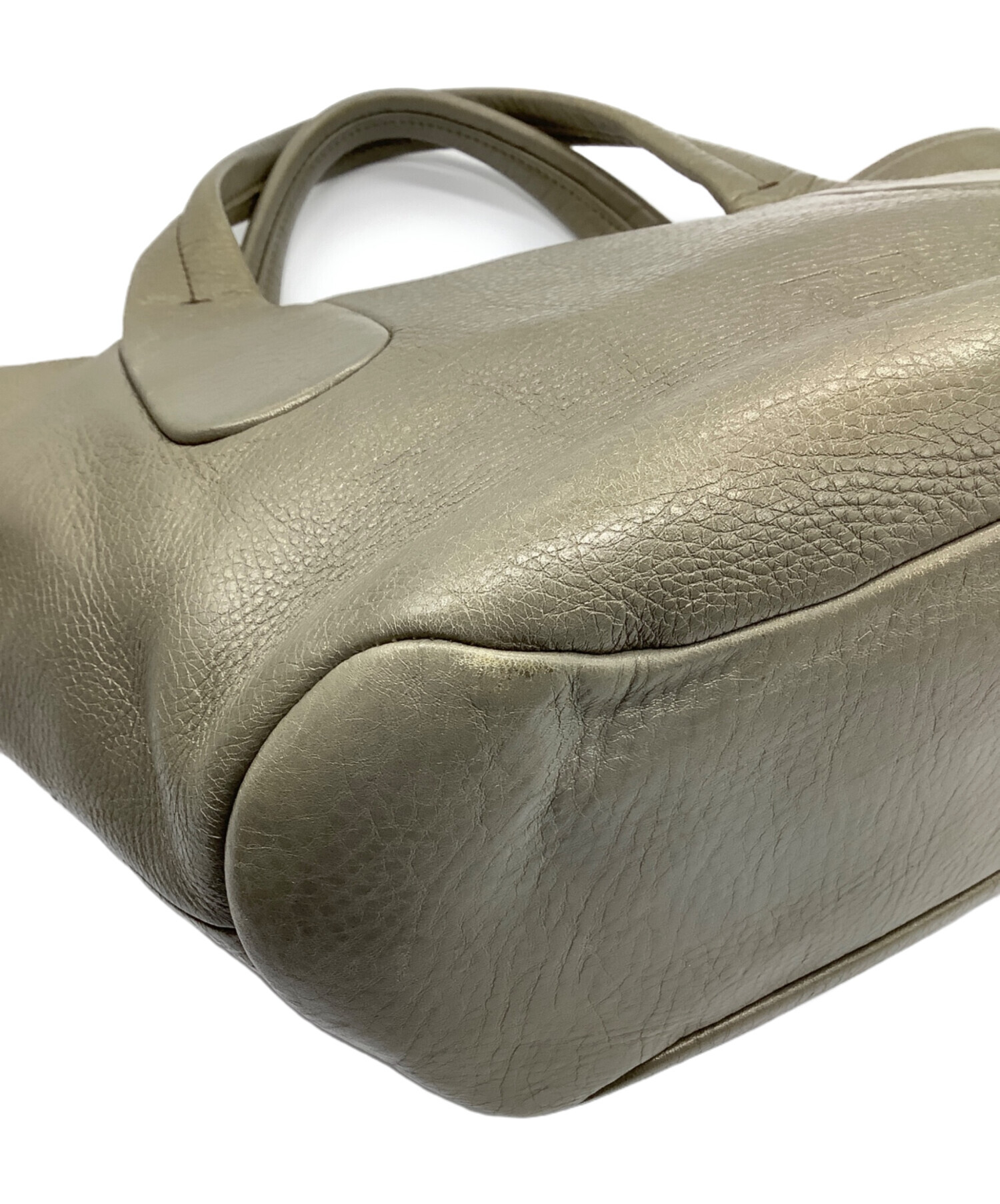 HIROFU グレーベージュ　 ハンドバッグ 中古・古着通販】HIROFU (ヒロフ) ハンドバッグ ベージュ｜ブランド