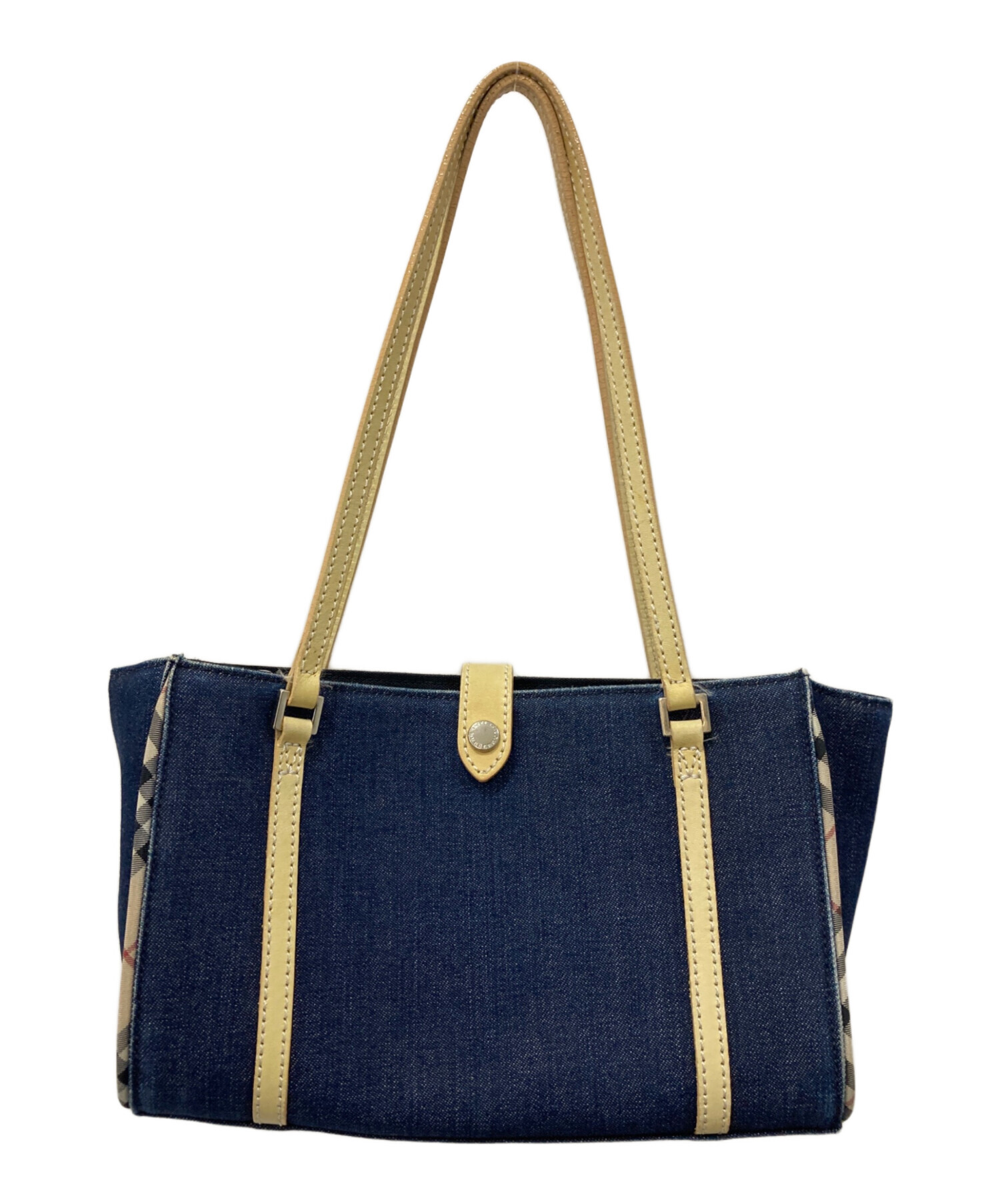デニム BLUE LABEL トートバッグ BURBERRY レザー ブルーレーベル 希少