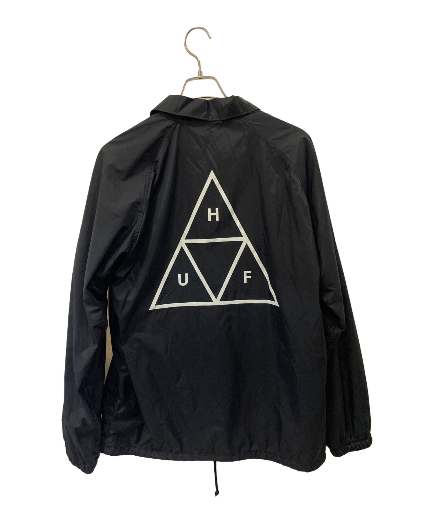 中古・古着通販】HUF (ハフ) コーチジャケット ブラック サイズ:L 
