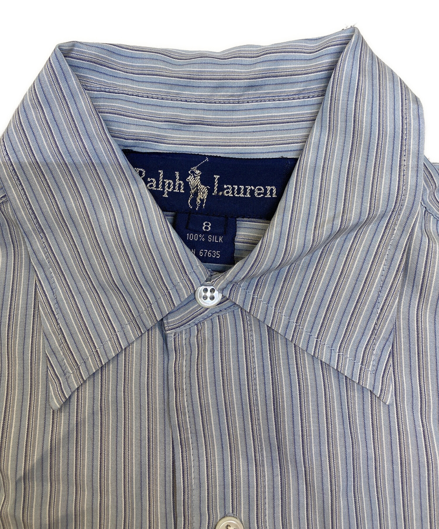 中古・古着通販】RALPH LAUREN (ラルフローレン) シルクシャツ ブルー
