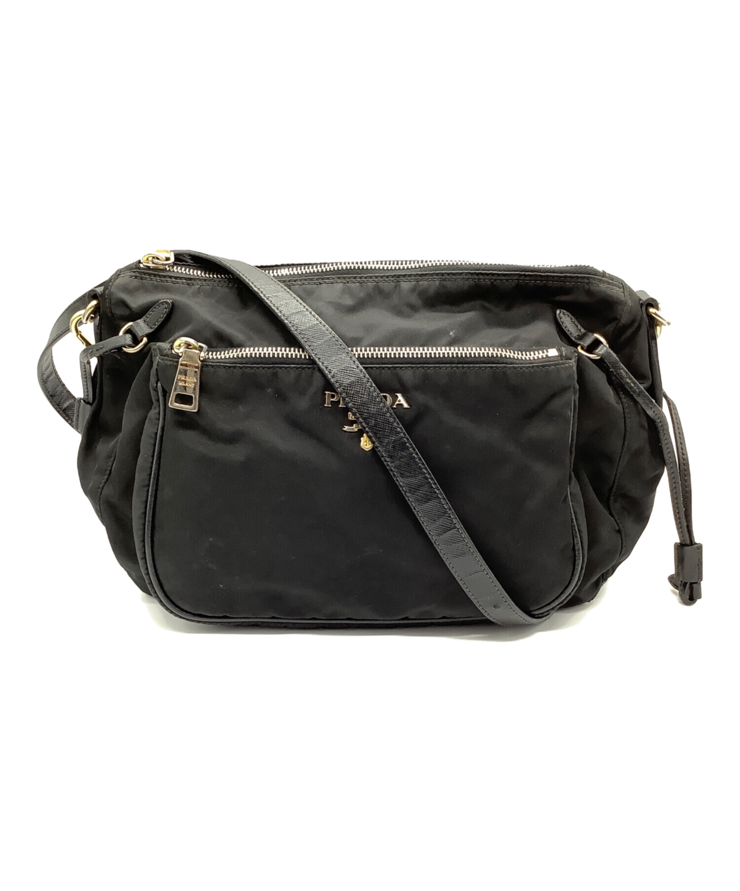 中古・古着通販】PRADA (プラダ) ナイロンショルダーバッグ ブラック