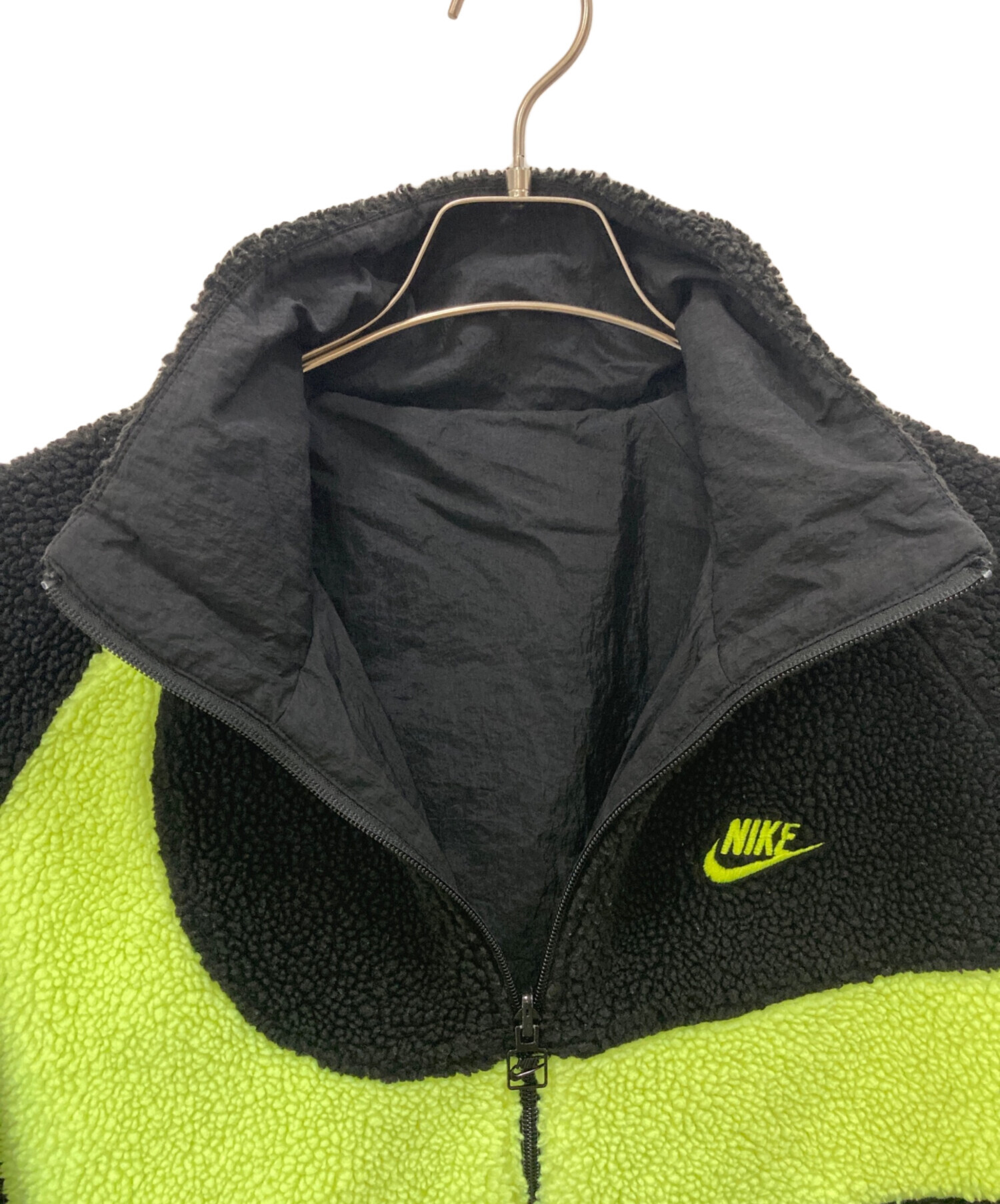 中古・古着通販】NIKE (ナイキ) フリースジャケット ブラック×イエロー 