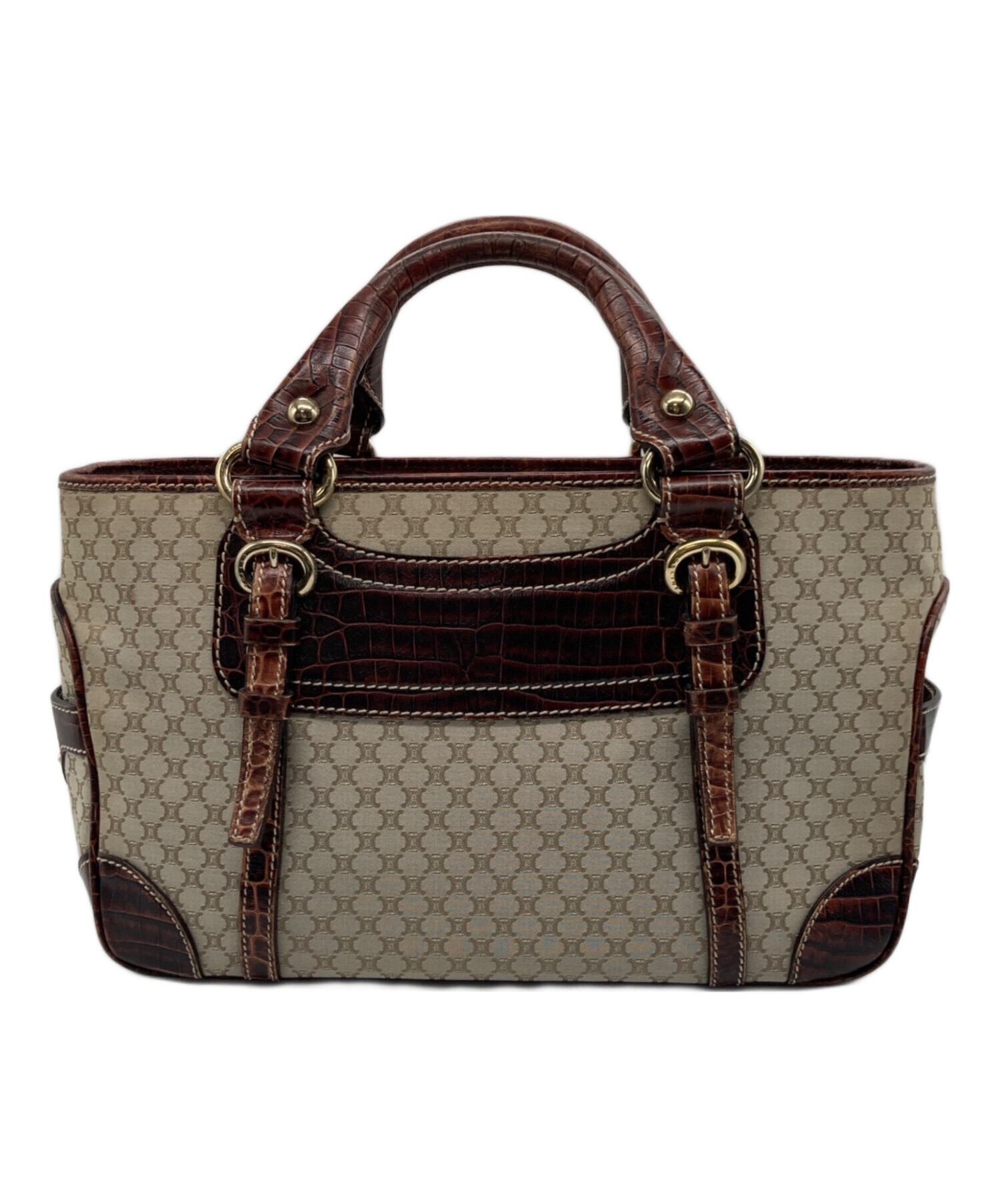 中古・古着通販】CELINE (セリーヌ) ハンドバッグ ベージュ×ブラウン 