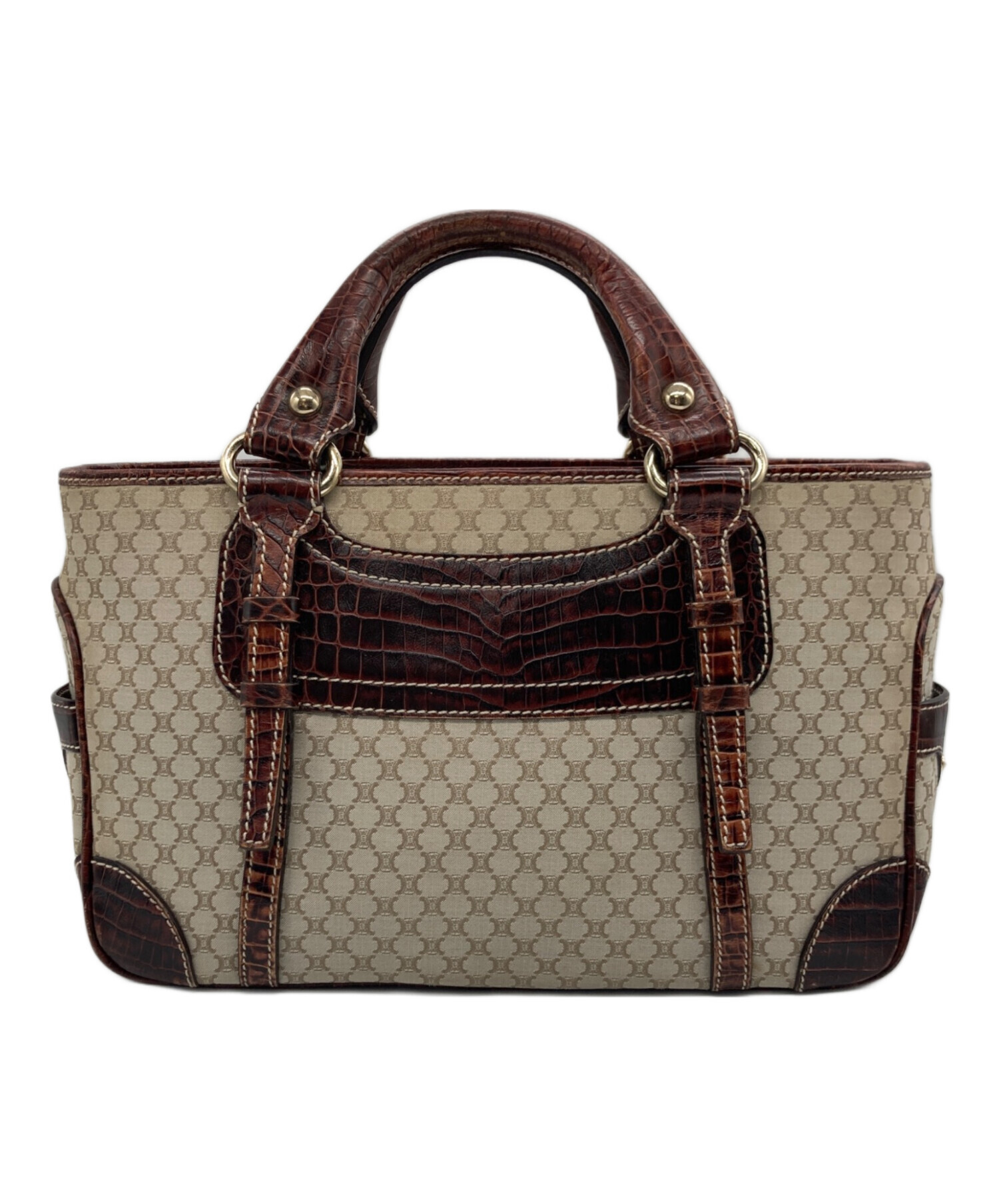 中古・古着通販】CELINE (セリーヌ) ハンドバッグ ベージュ×ブラウン 