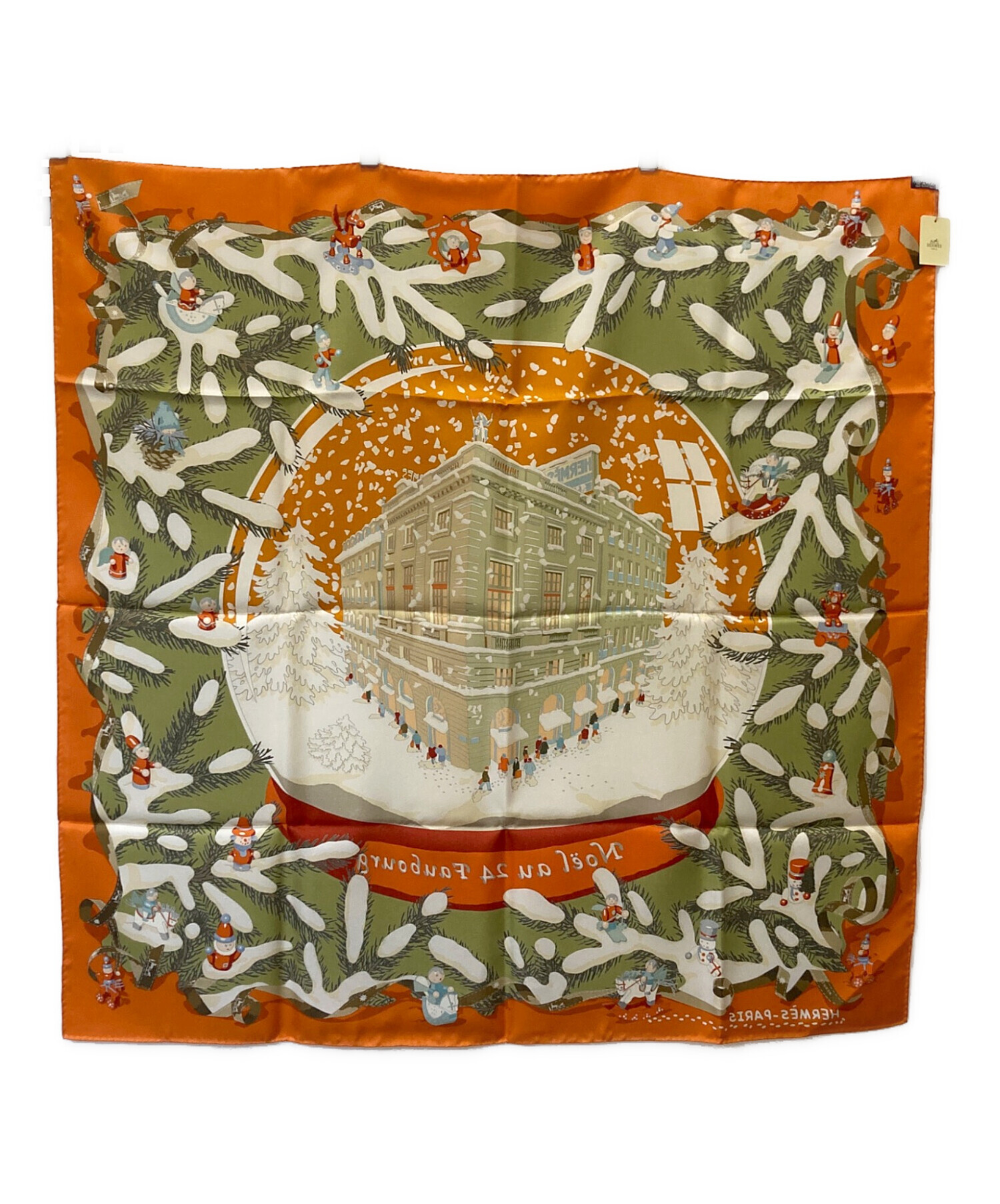 HERMES エルメス シルクスカーフ オレンジ 新品未使用 確実正規品 中古・古着通販】HERMES (エルメス) シルクスカーフ オレンジ 未使用品