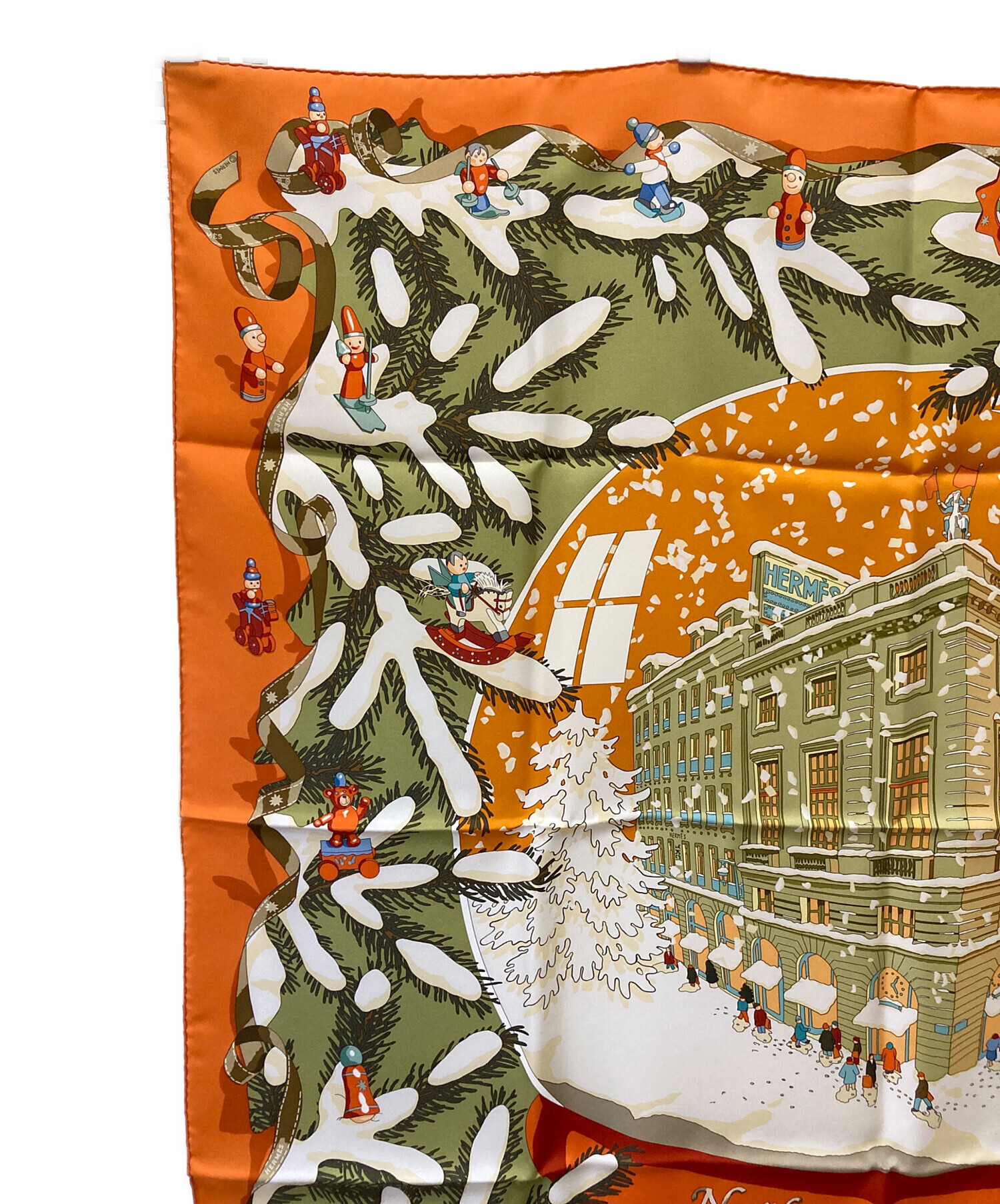 HERMES エルメス シルクスカーフ オレンジ 新品未使用 確実正規品 中古・古着通販】HERMES (エルメス) シルクスカーフ オレンジ 未使用品