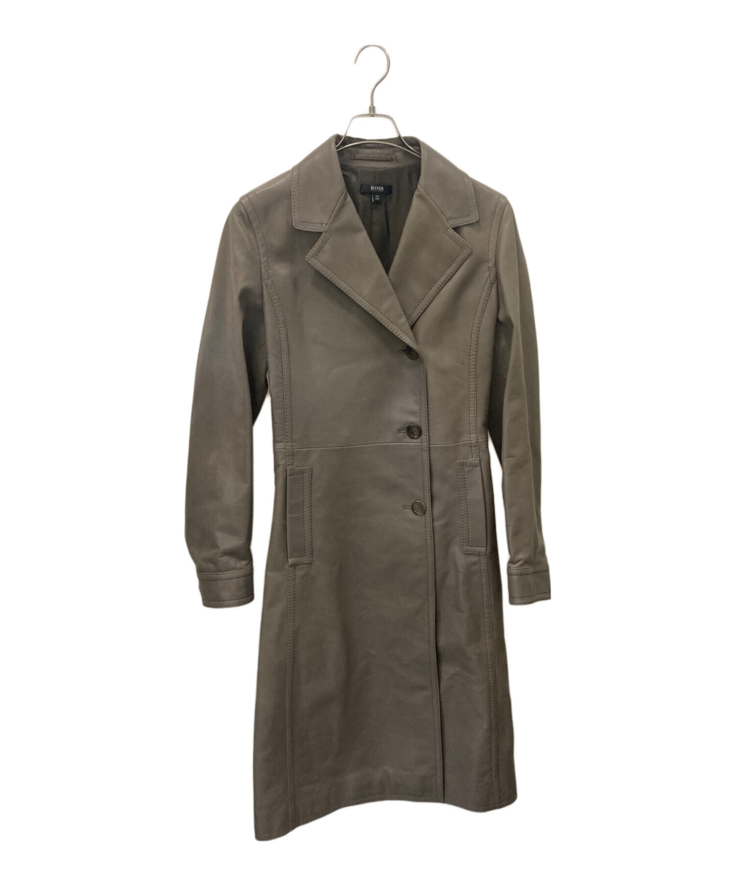 中古・古着通販】BOSS HUGO BOSS (ボス ヒューゴボス) レザーコート 