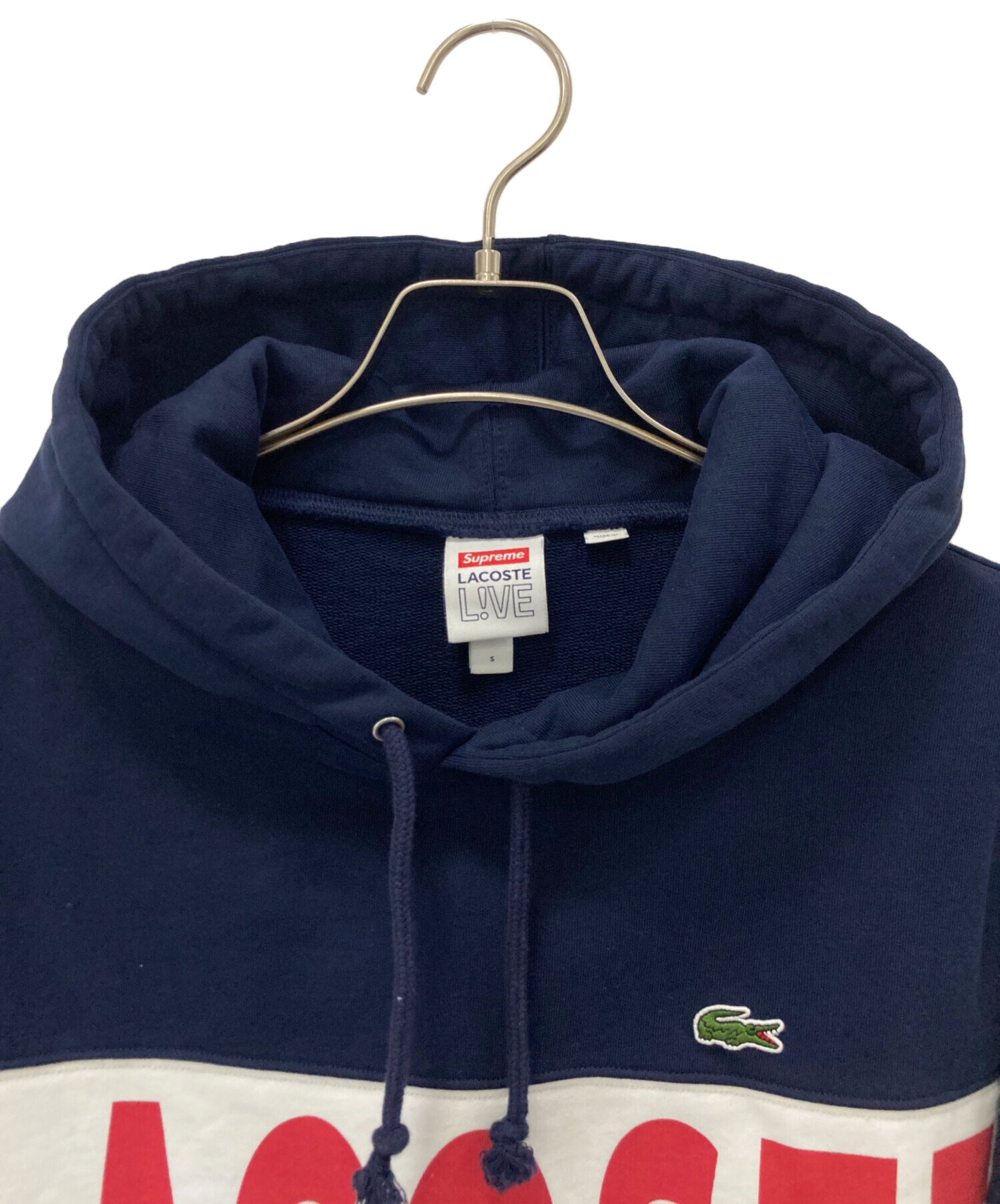 LACOSTE Supreme L!VE パーカー M ネイビー Supreme×LACOSTE